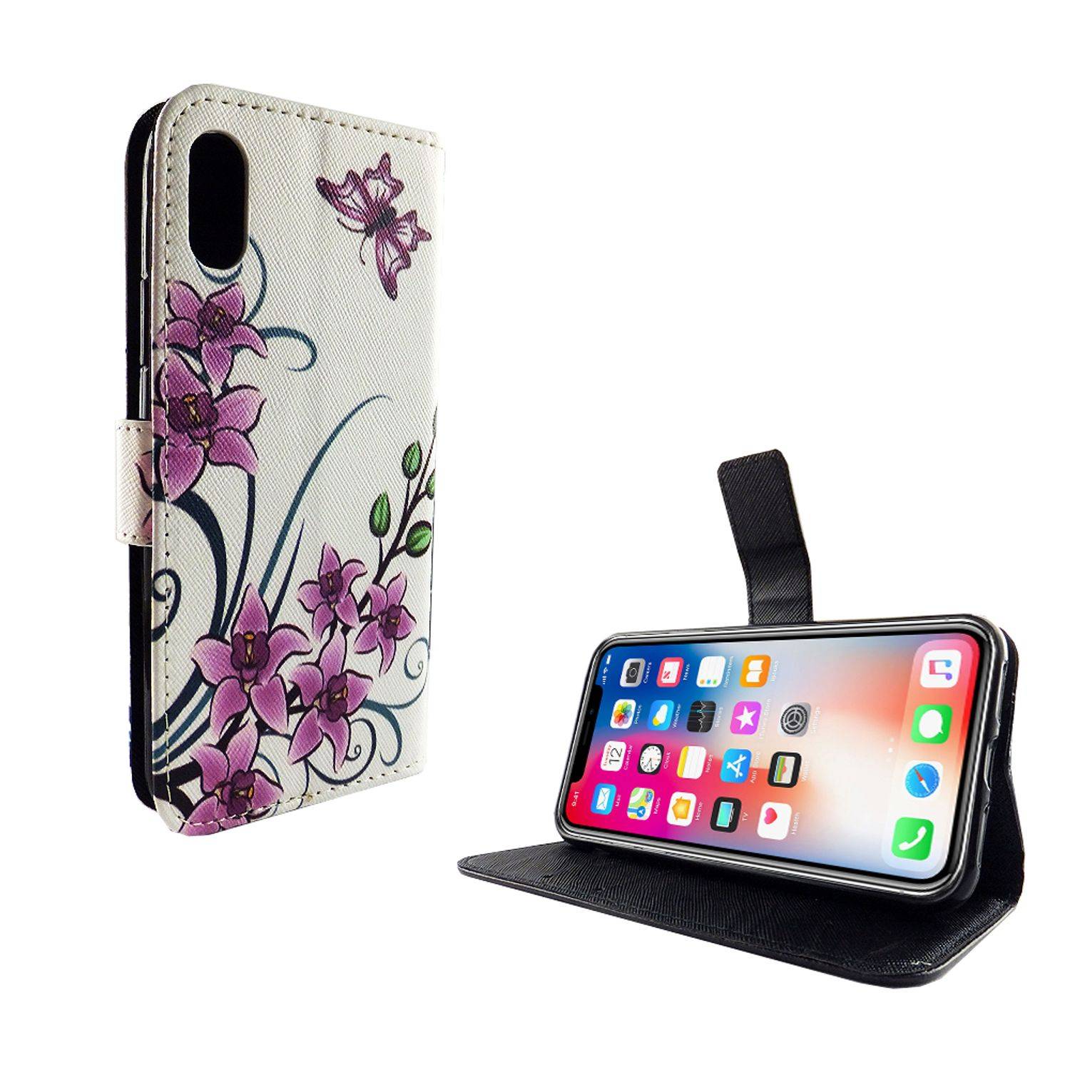 Apple iPhone XS Handyhülle Bookcover Weiß