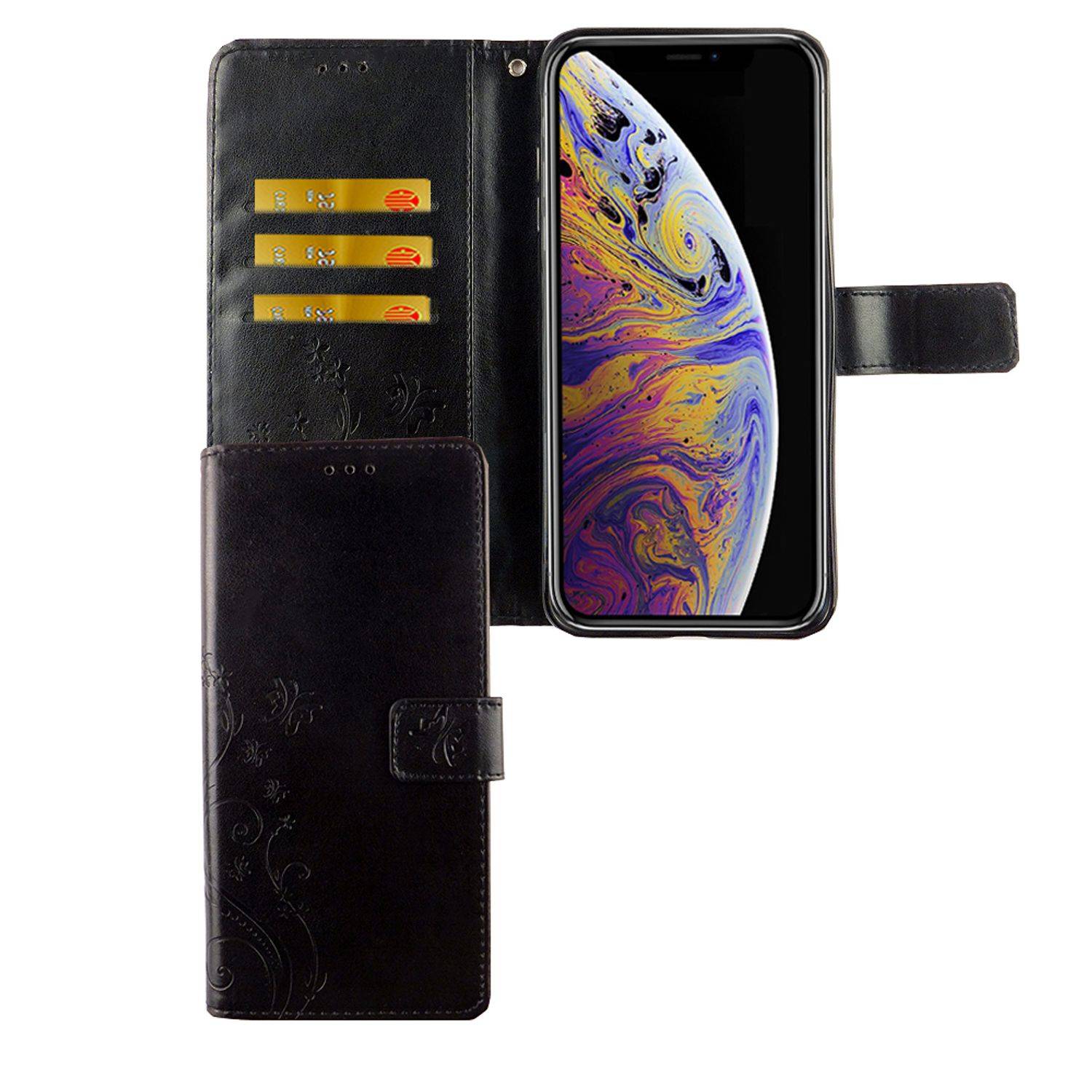 Apple iPhone XS Max Handyhülle Bookcover Schwarz