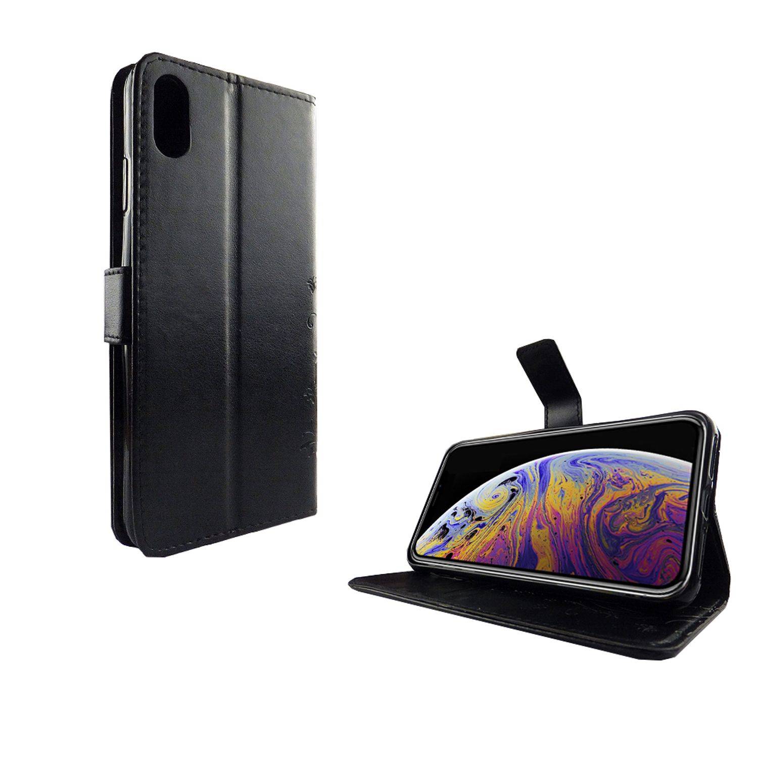Apple iPhone XS Max Handyhülle Bookcover Schwarz