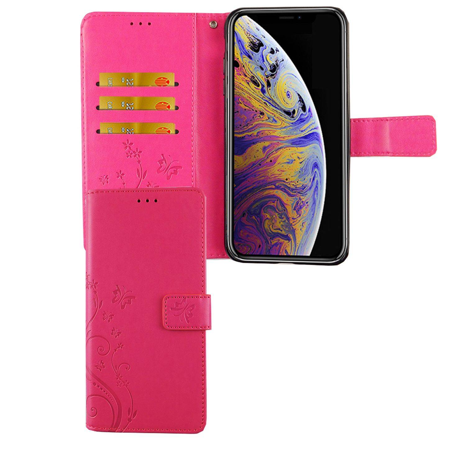 Apple iPhone XS Max Handyhülle Bookcover Rosa
