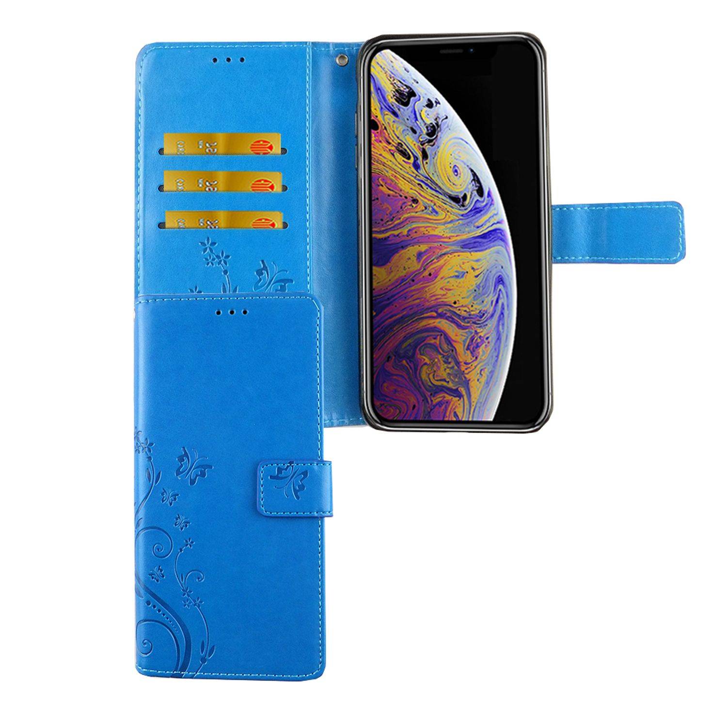 Apple iPhone XS Max Handyhülle Bookcover Blau