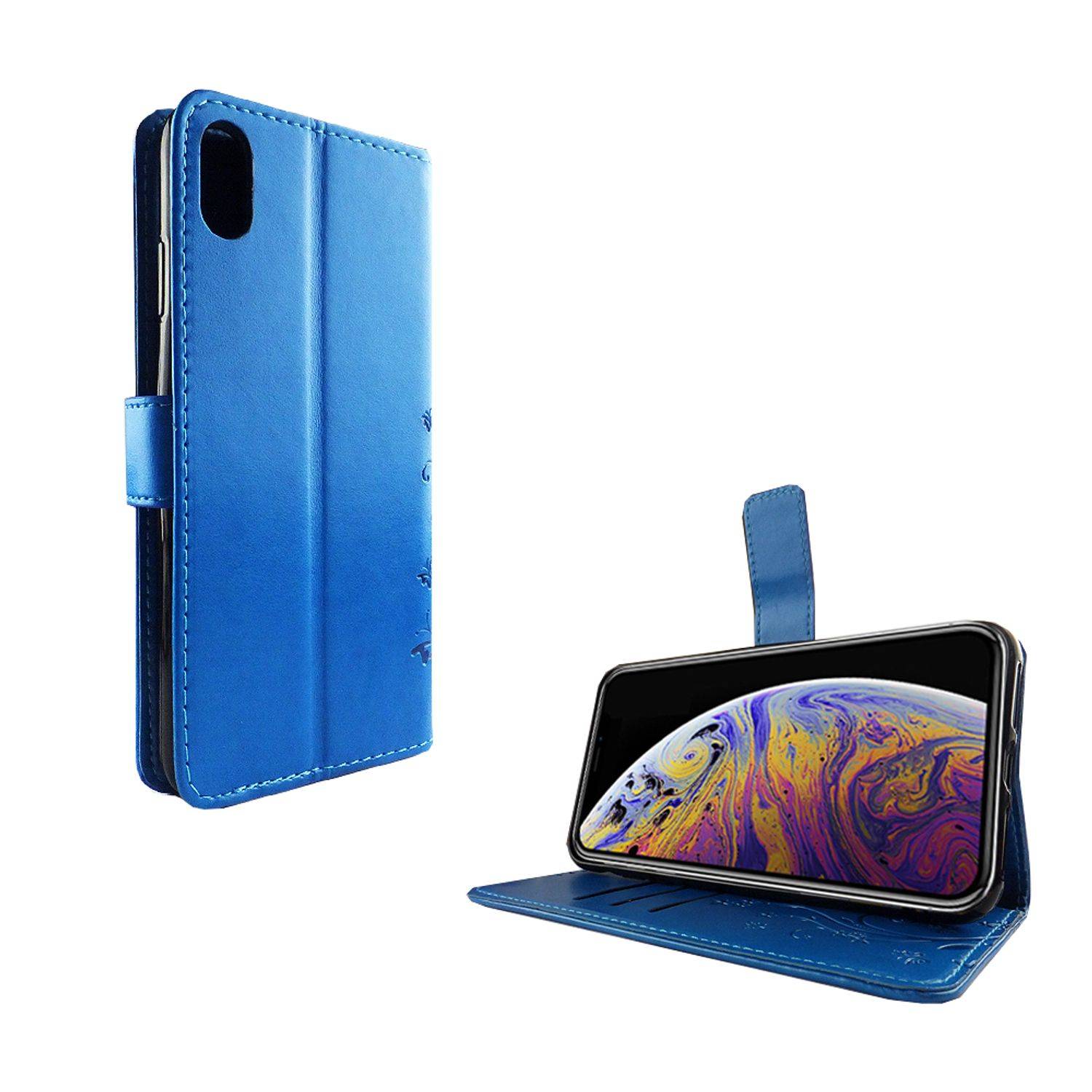 Apple iPhone XS Max Handyhülle Bookcover Blau