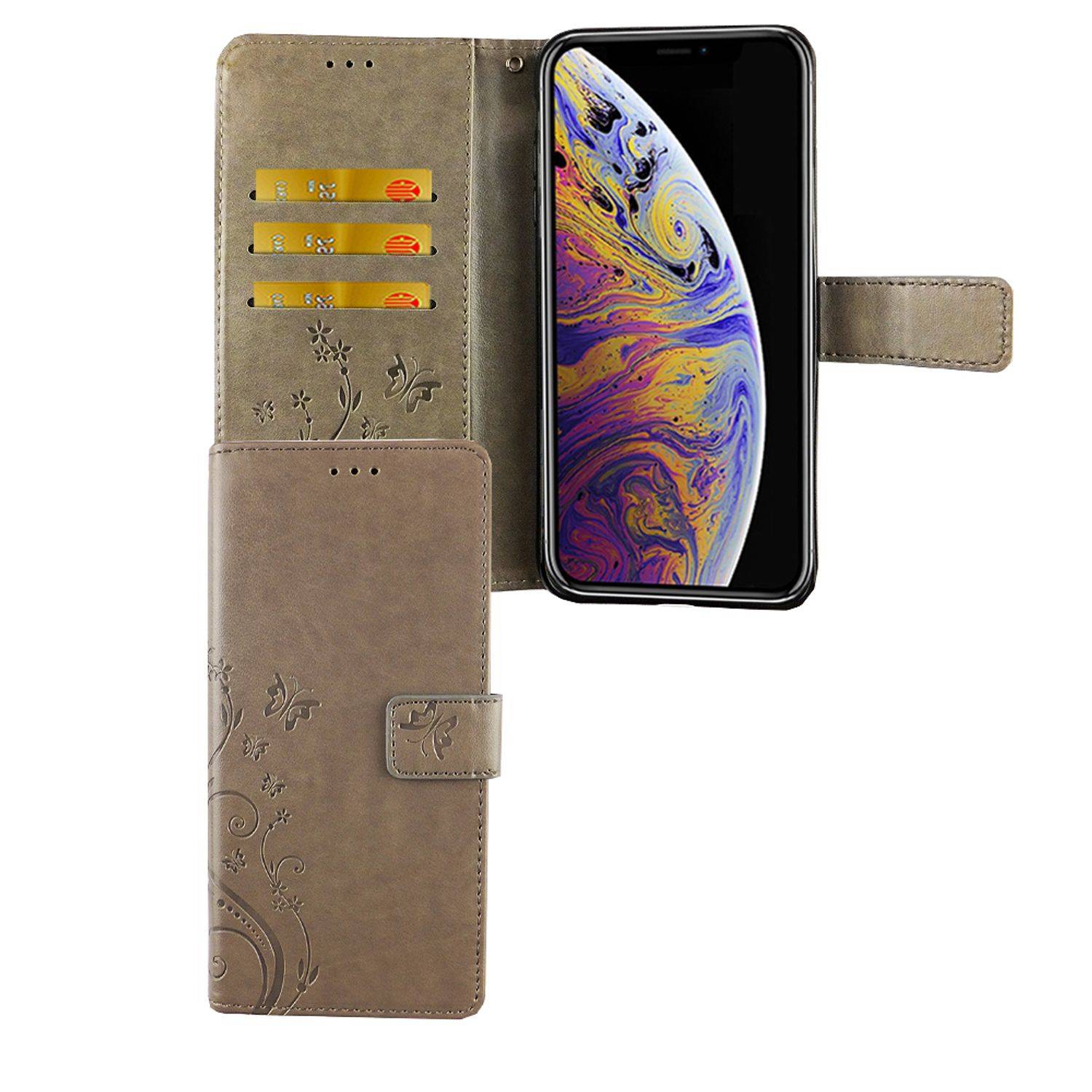 Apple iPhone XS Max Handyhülle Bookcover Grau