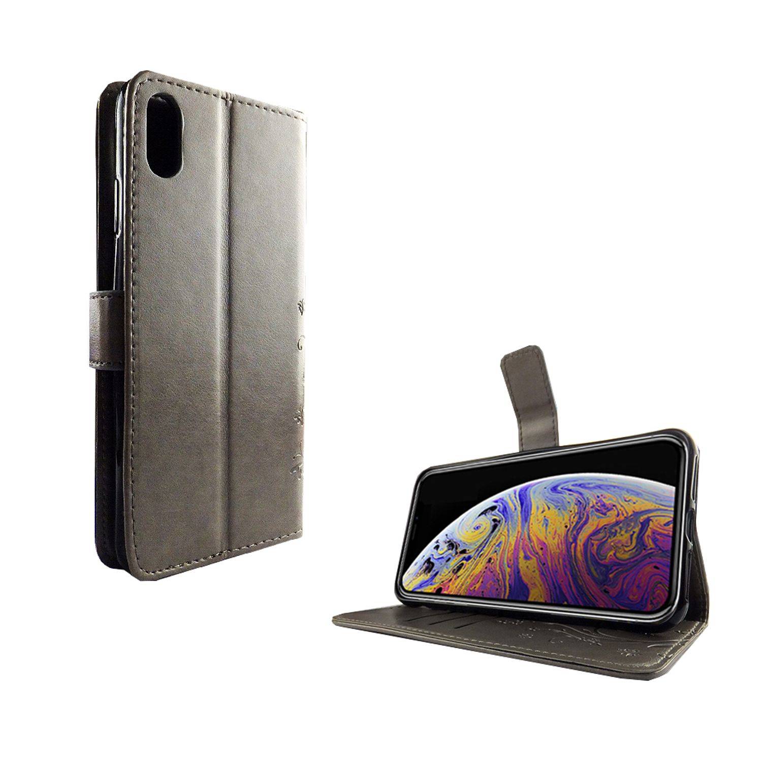 Apple iPhone XS Max Handyhülle Bookcover Grau