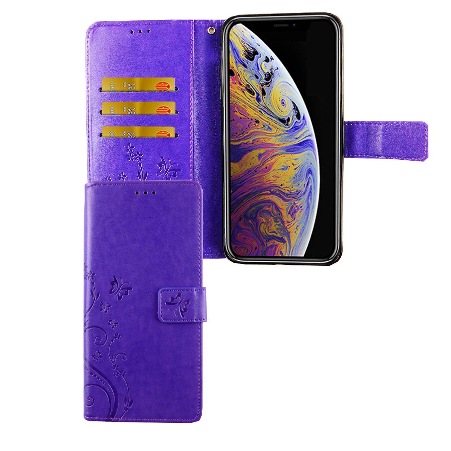 Apple iPhone XS Max Handyhülle Bookcover Violett