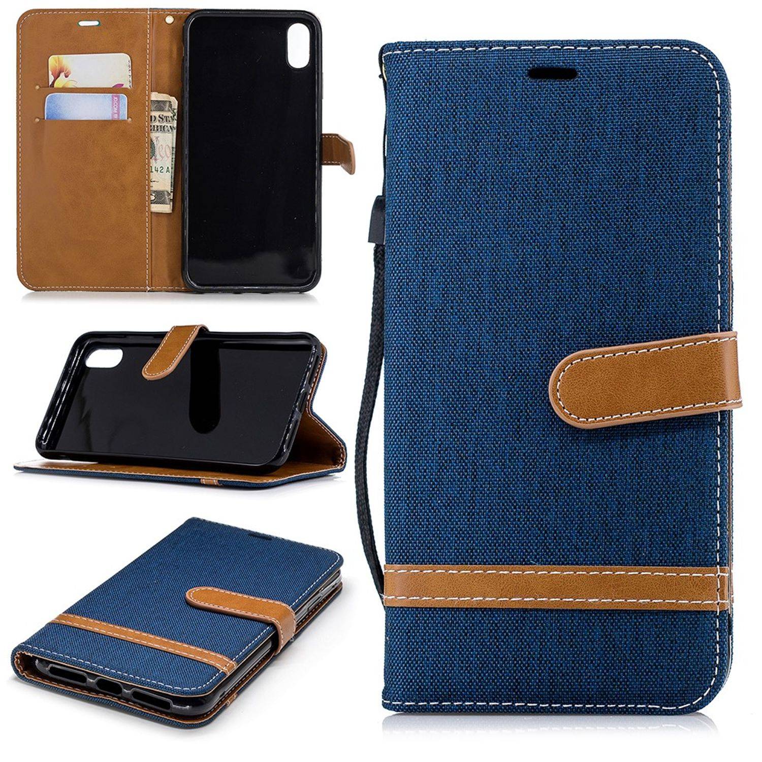 Apple iPhone XS Max Handyhülle Bookcover Blau