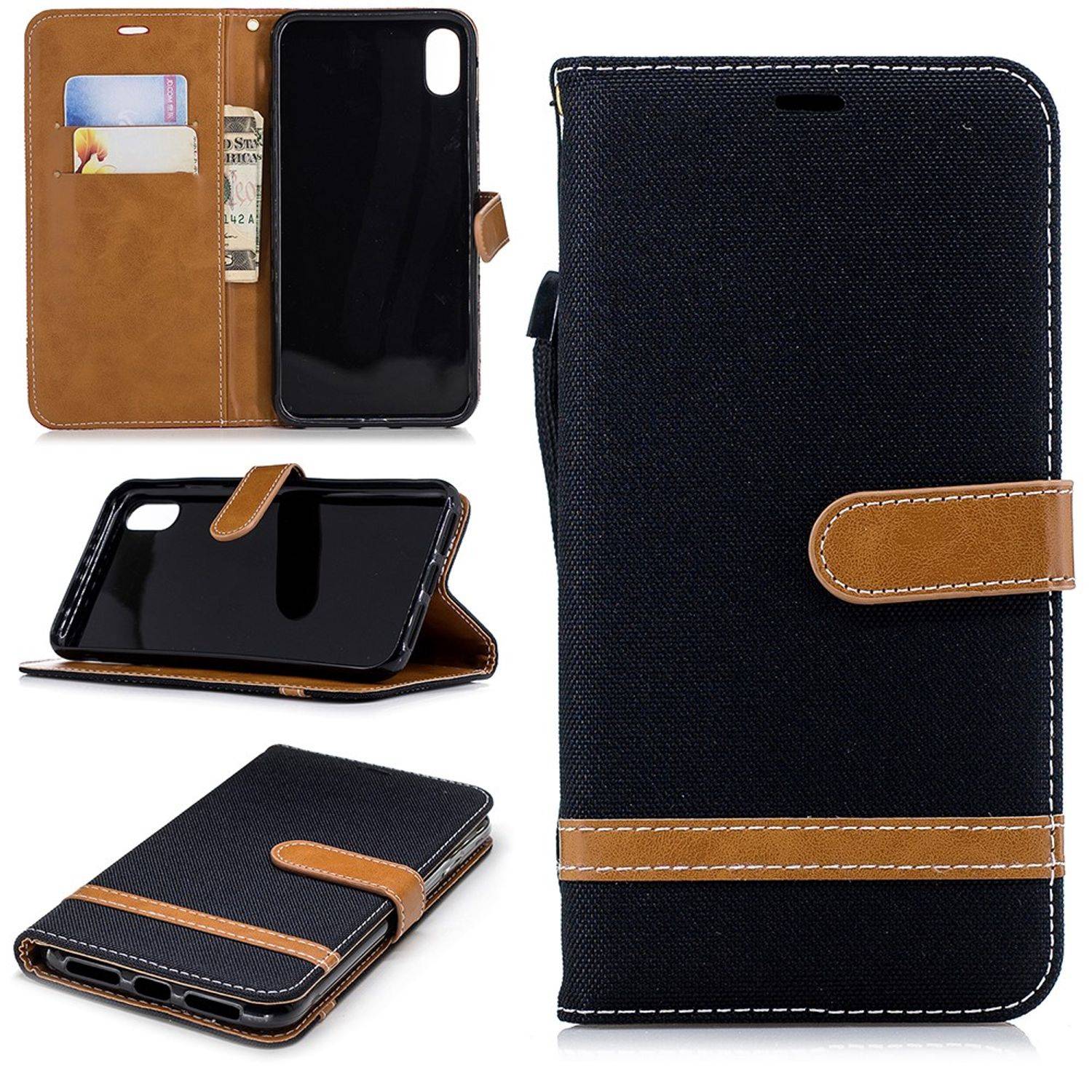 Apple iPhone XS Max Handyhülle Bookcover Schwarz