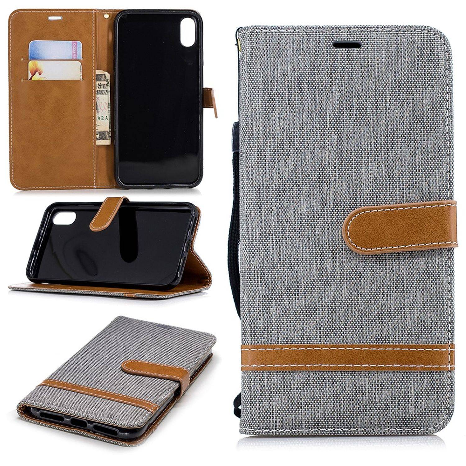 Apple iPhone XS Max Handyhülle Bookcover Grau