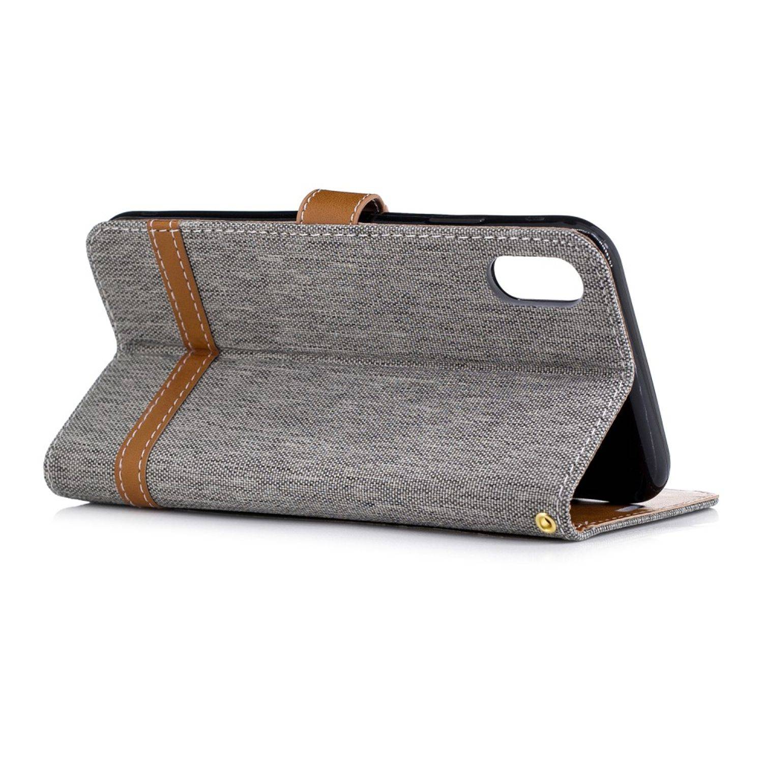 Apple iPhone XS Max Handyhülle Bookcover Grau