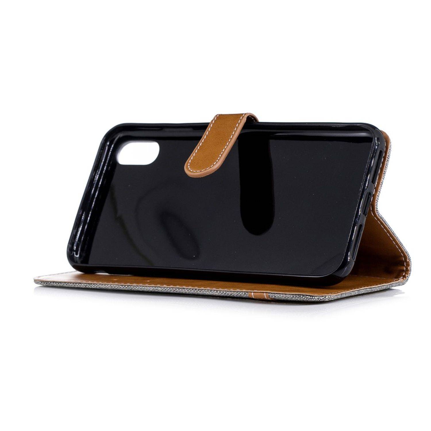 Apple iPhone XS Max Handyhülle Bookcover Grau