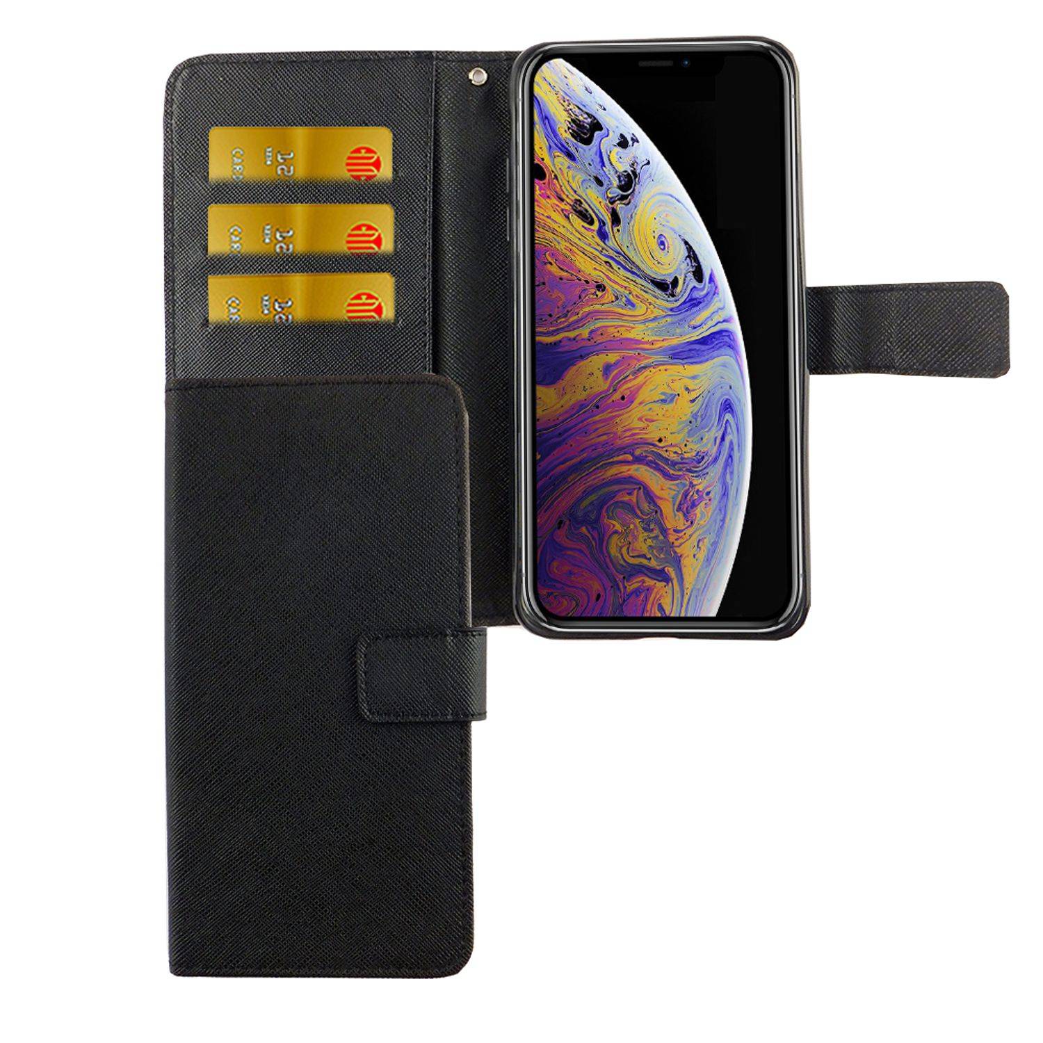 Apple iPhone XS Max Handyhülle Bookcover Schwarz