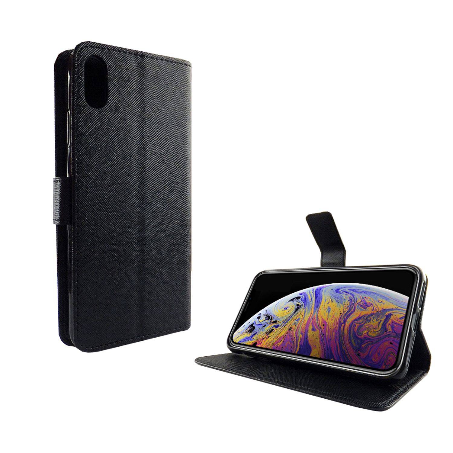 Apple iPhone XS Max Handyhülle Bookcover Schwarz
