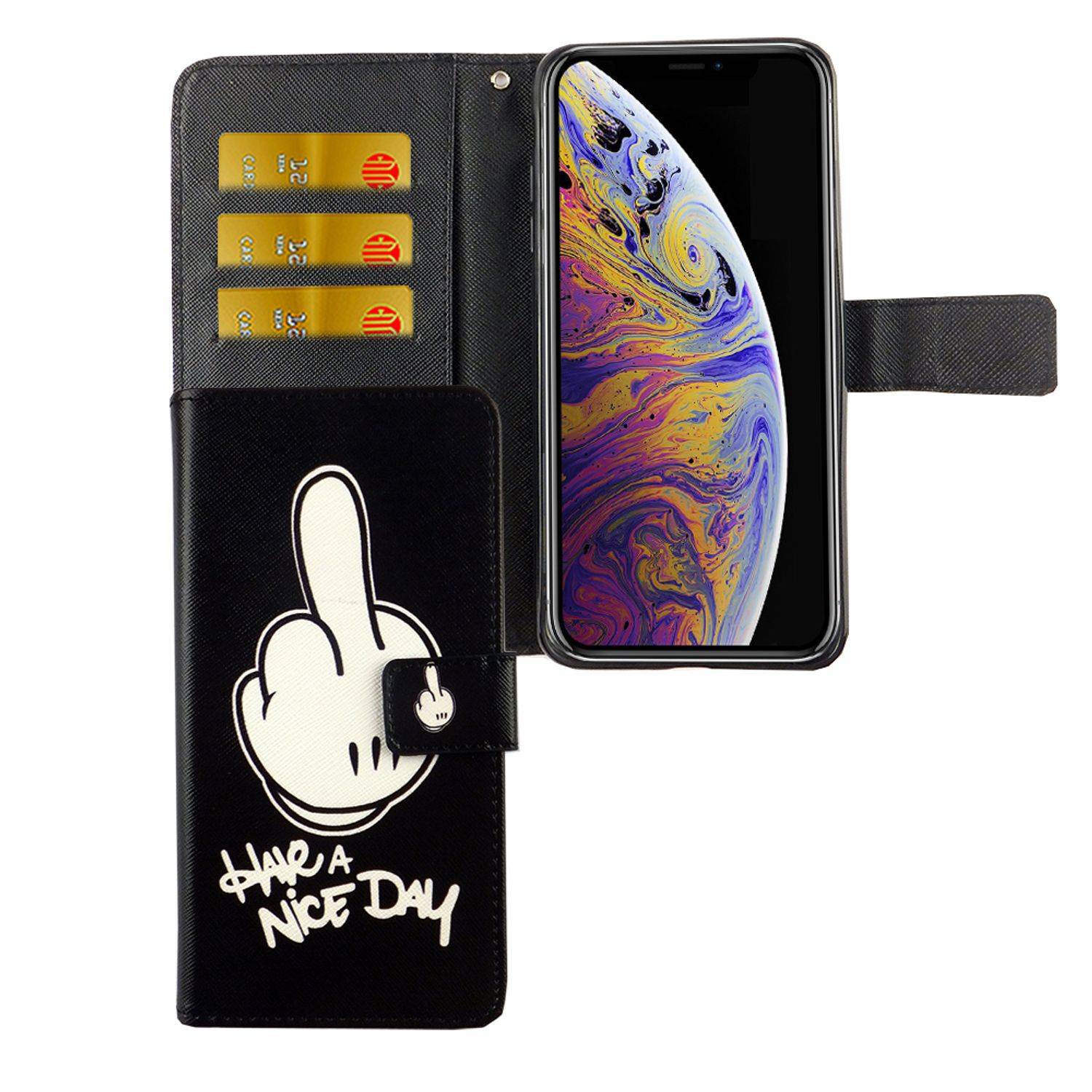 Apple iPhone XS Max Handyhülle Bookcover Schwarz