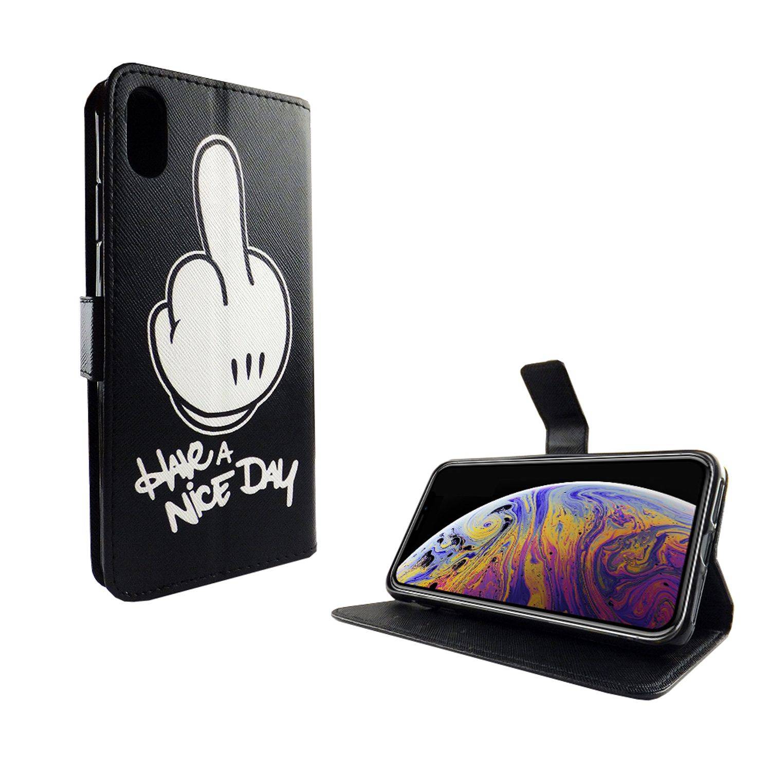 Apple iPhone XS Max Handyhülle Bookcover Schwarz