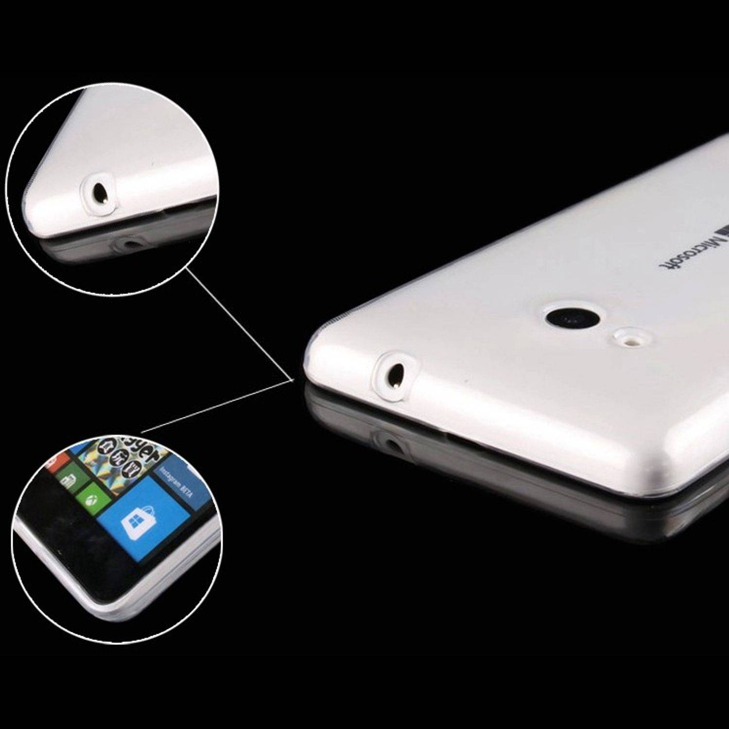 Microsoft Lumia 435 Handyhülle Ultra Dünn Bumper Backcover Transparent