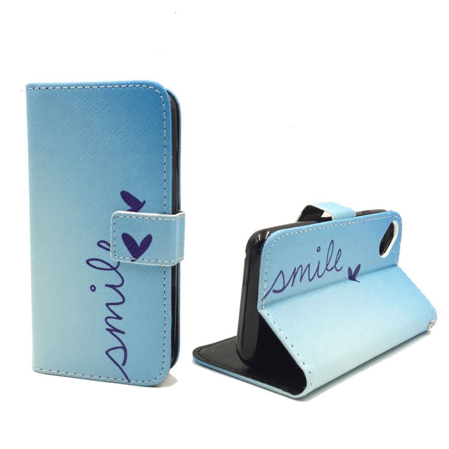 Wiko Sunset 2 Handyhülle Bookcover Blau