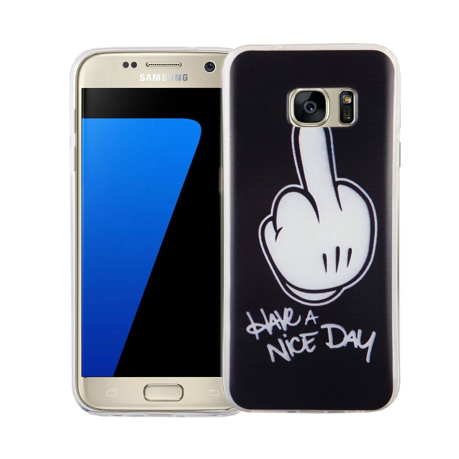 Samsung Galaxy S7 Handyhülle Bumper Backcover Schwarz