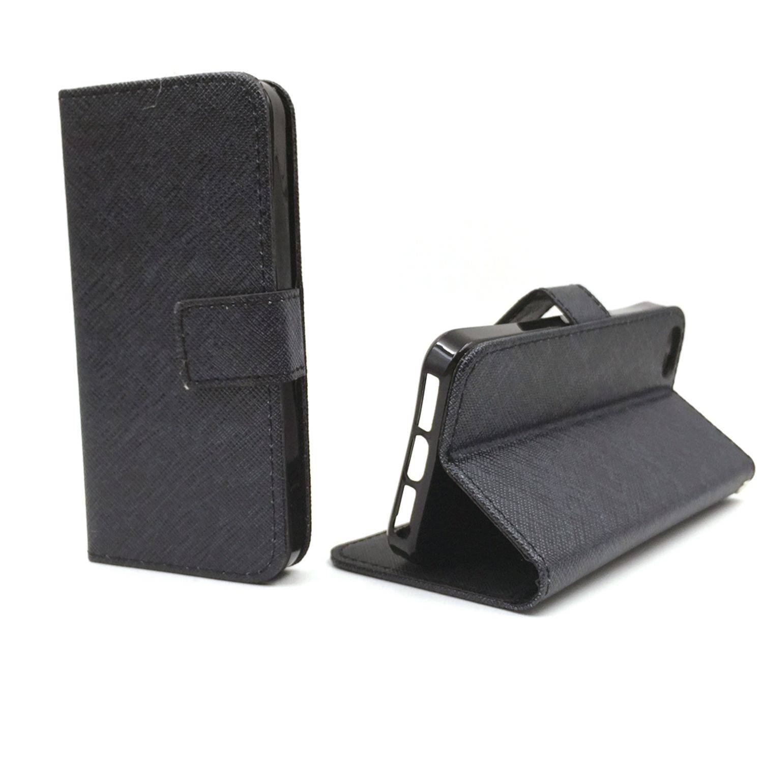 Apple iPhone 5 / 5s / SE Handyhülle Bookcover Schwarz