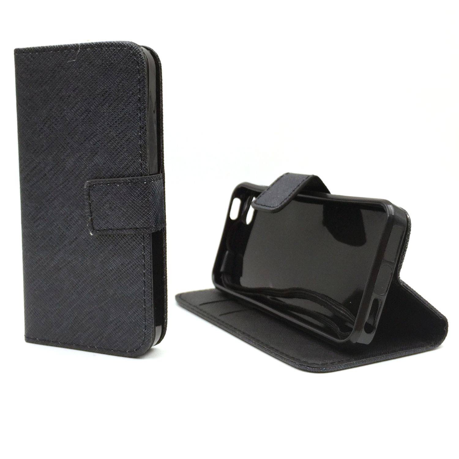 Apple iPhone 5 / 5s / SE Handyhülle Bookcover Schwarz