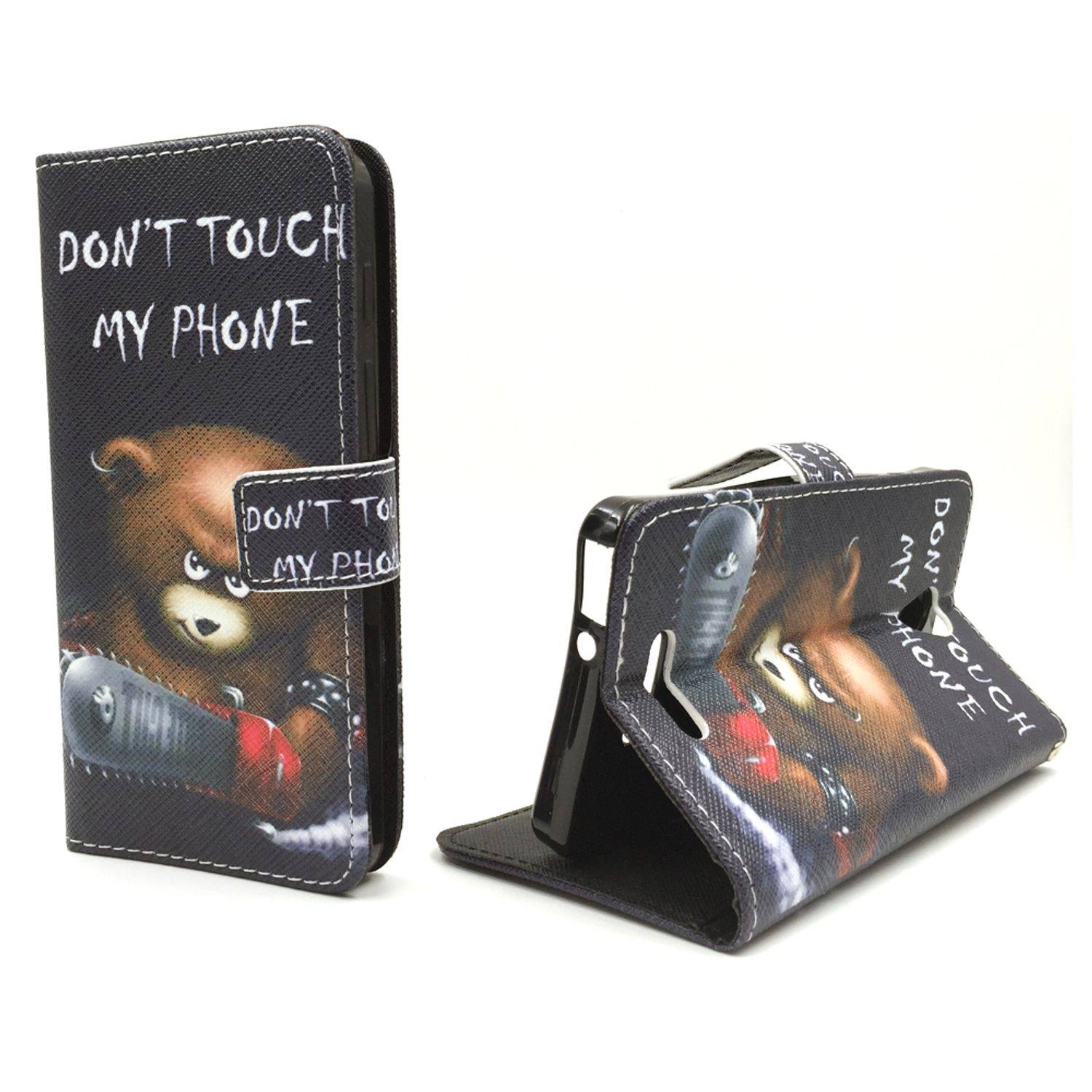 Alcatel Pop 4 Handyhülle Bookcover Schwarz