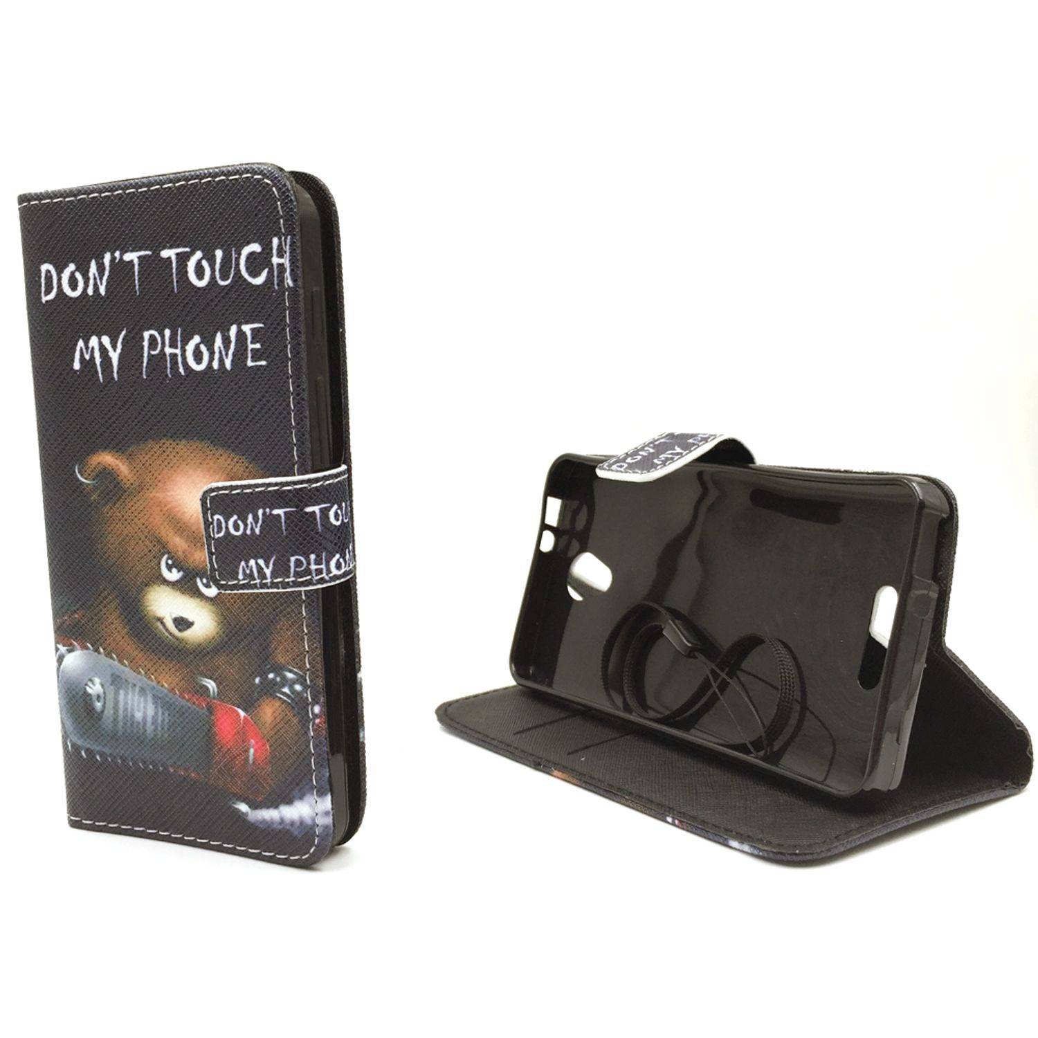 Alcatel Pop 4 Handyhülle Bookcover Schwarz