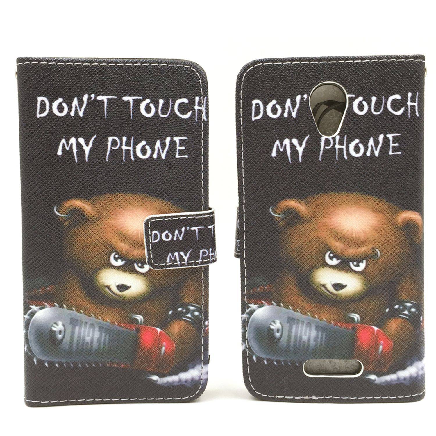 Alcatel Pop 4 Handyhülle Bookcover Schwarz