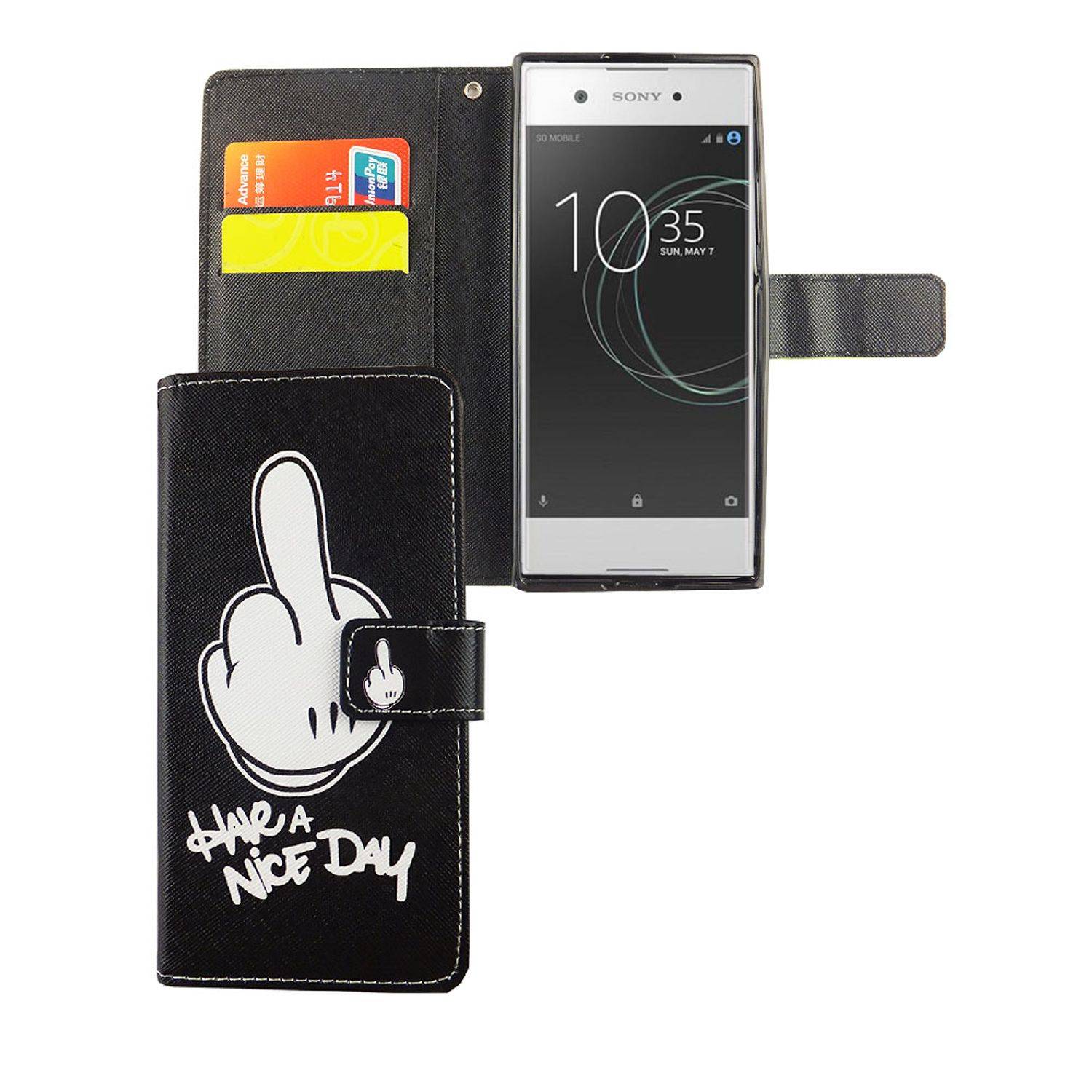Sony Xperia XA1 Handyhülle Bookcover Schwarz