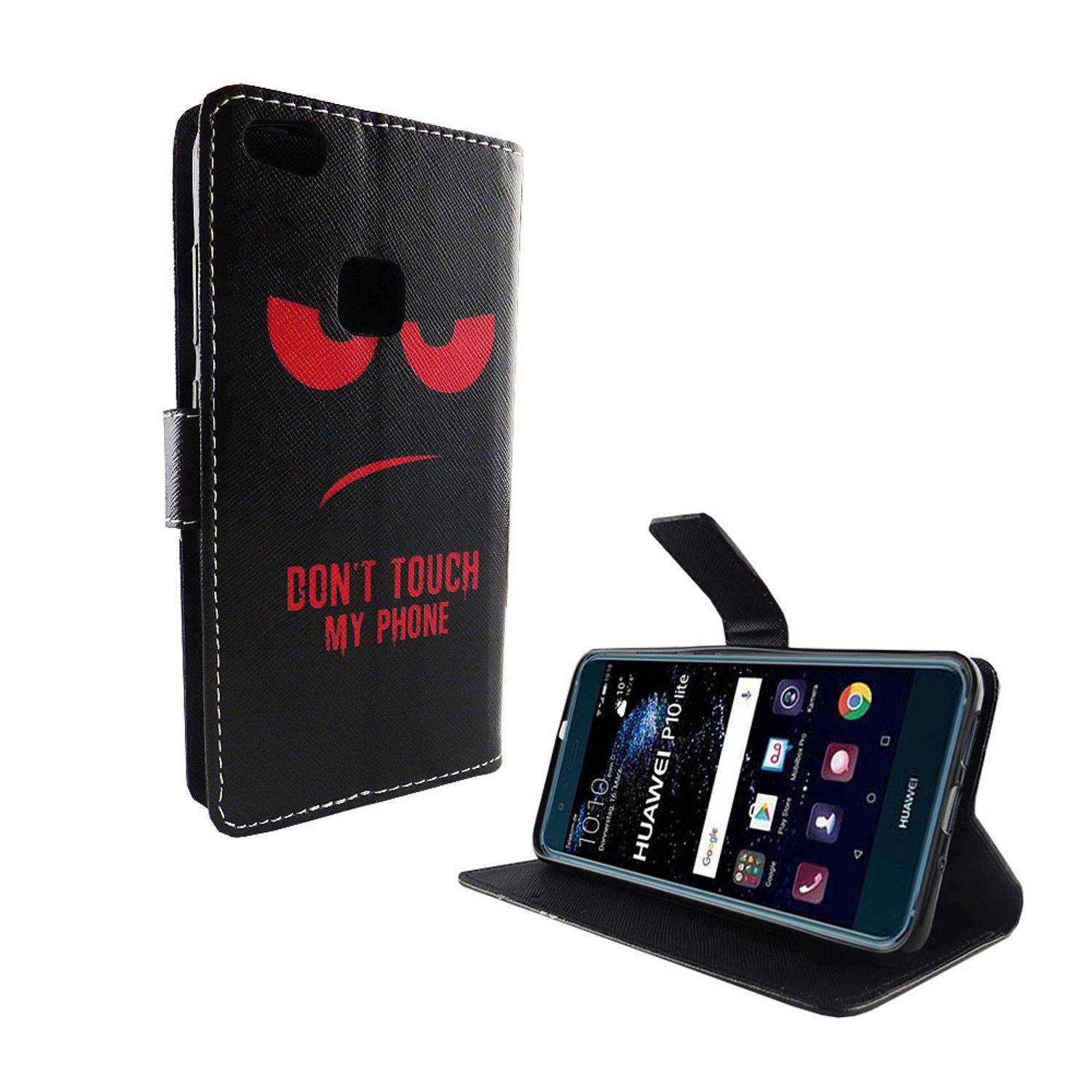 Huawei P10 Lite Handyhülle Bookcover Schwarz