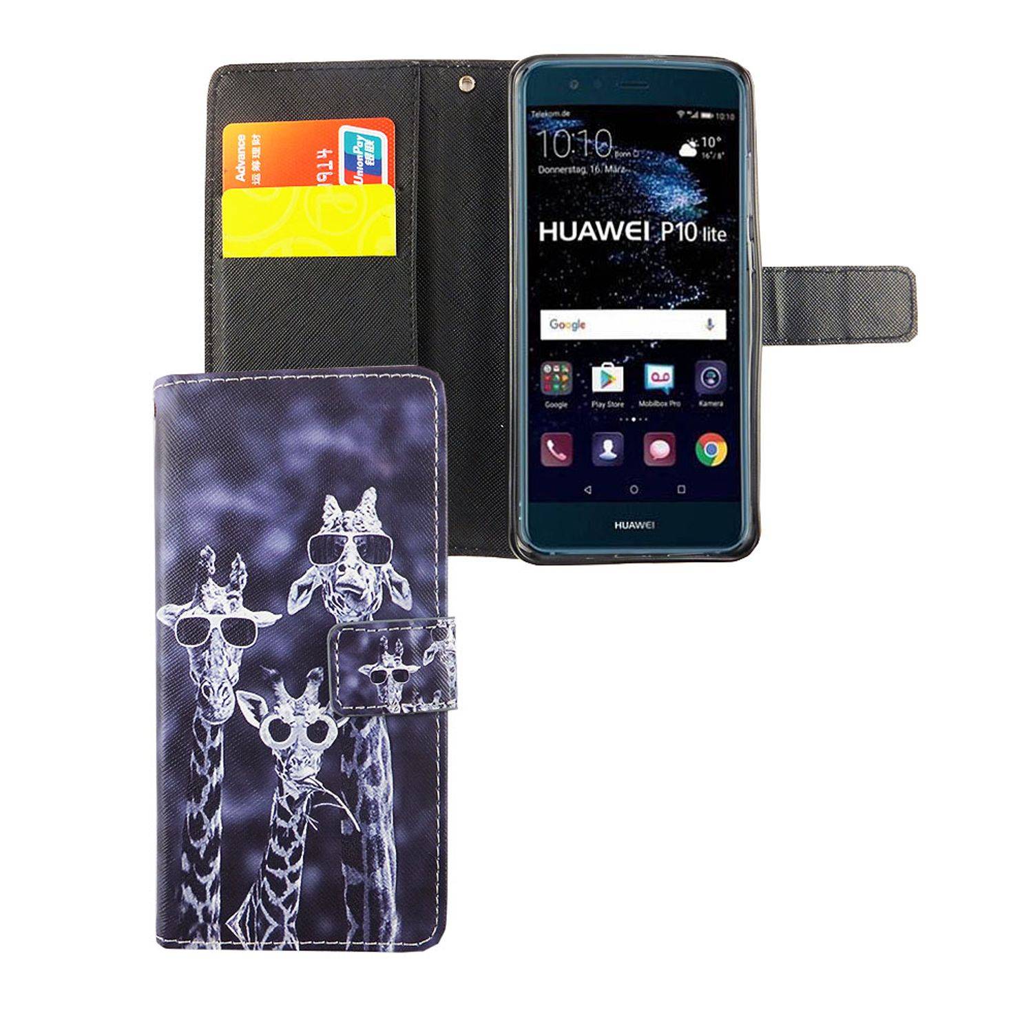 Huawei P10 Lite Handyhülle Bookcover Mehrfarbig