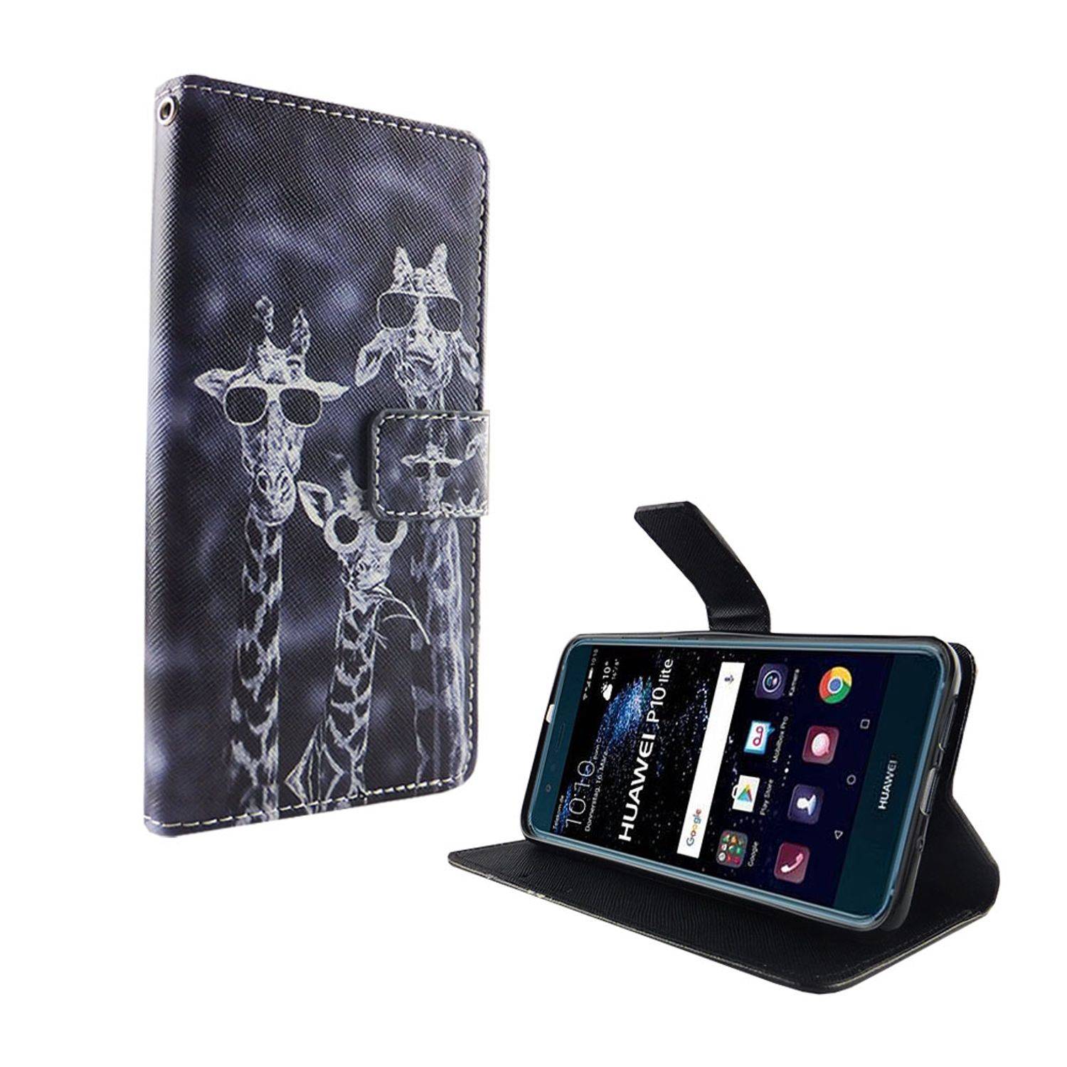 Huawei P10 Lite Handyhülle Bookcover Mehrfarbig