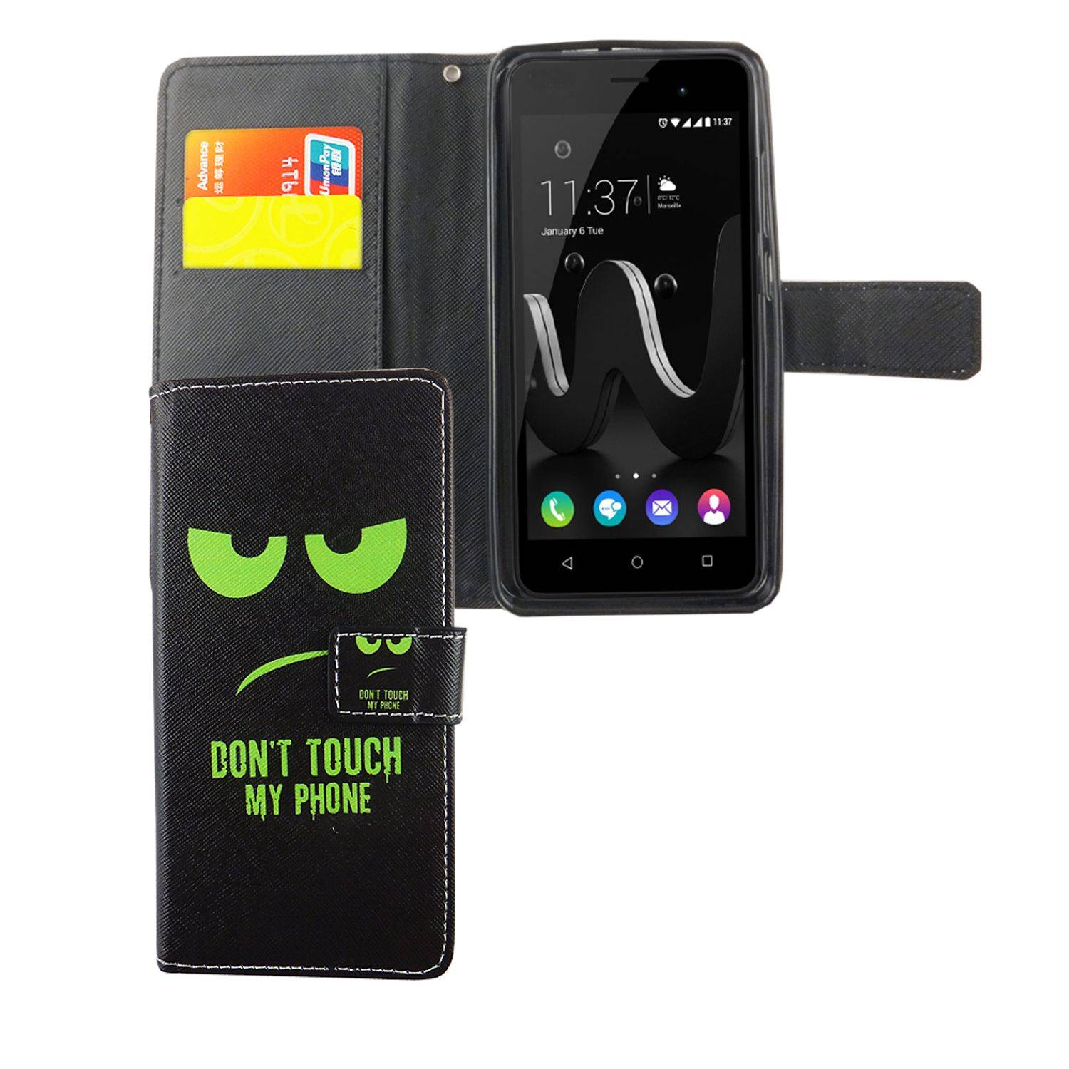 Wiko Jerry Handyhülle Bookcover Mehrfarbig