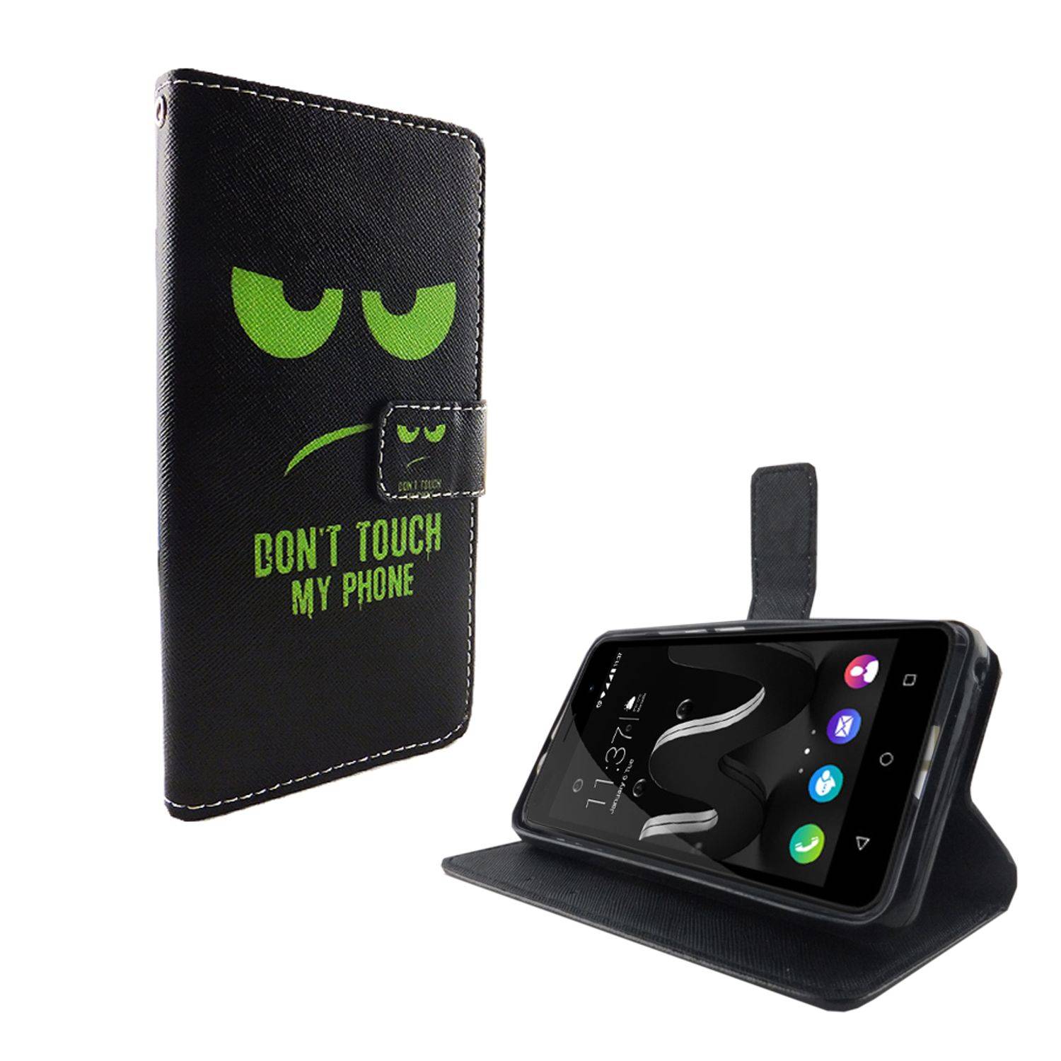 Wiko Jerry Handyhülle Bookcover Mehrfarbig