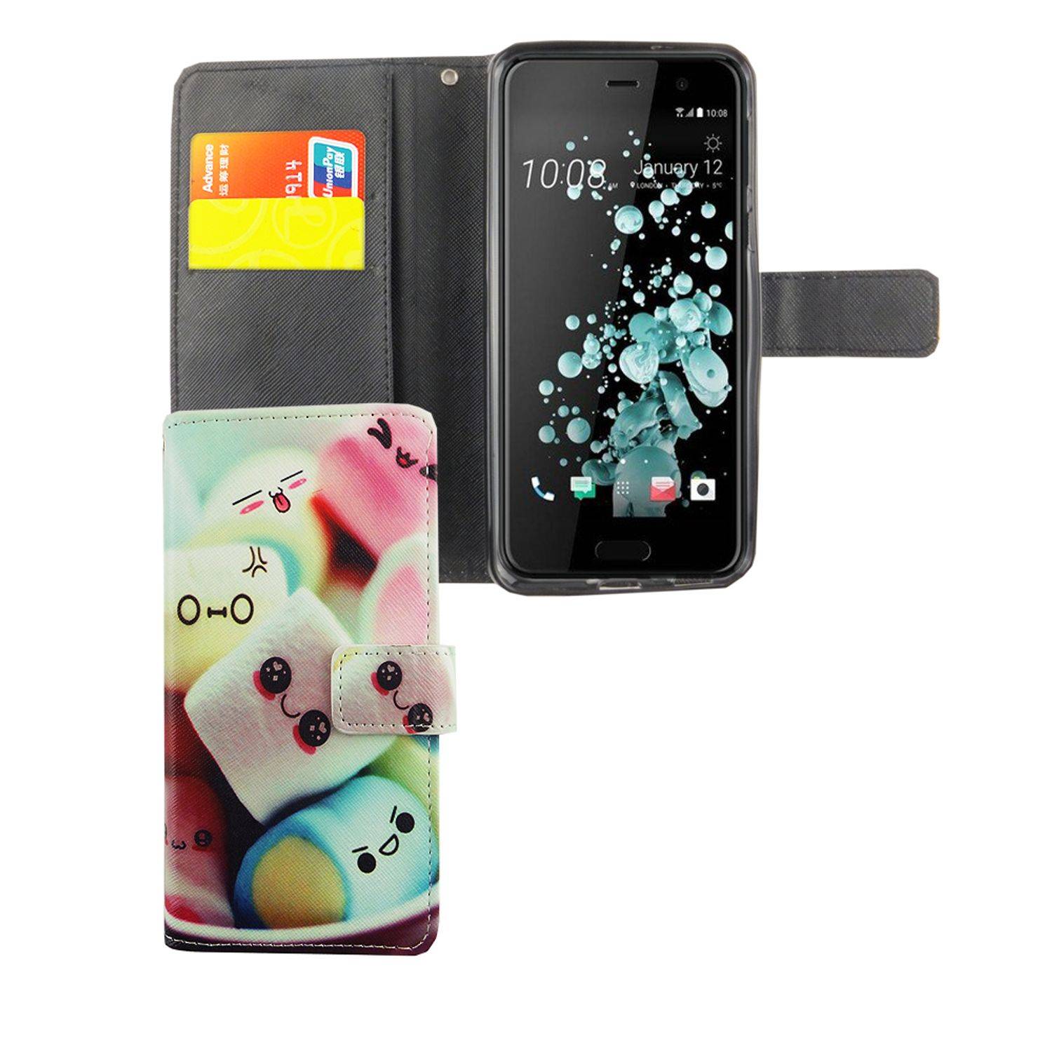 HTC U Play Handyhülle Bookcover Schwarz
