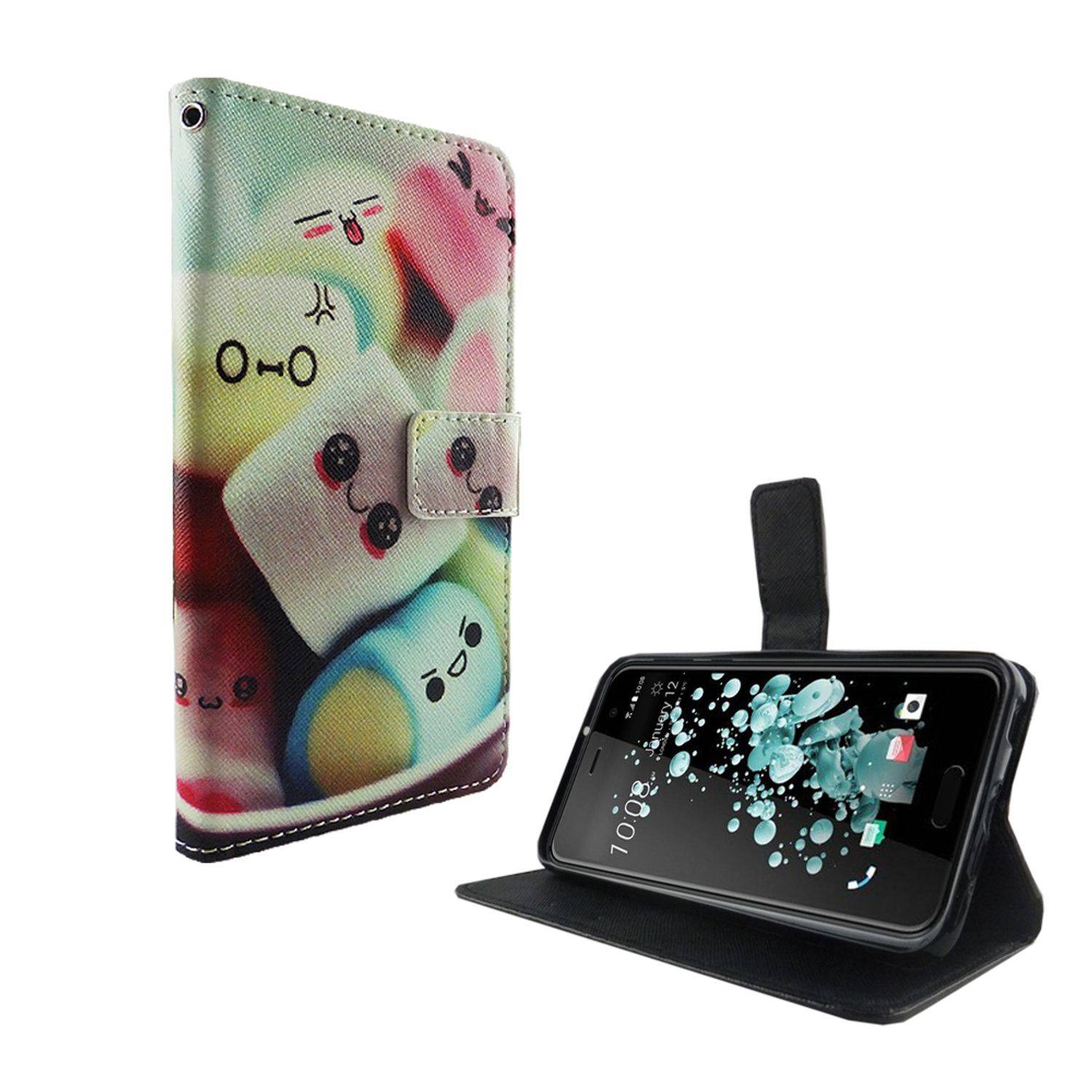 HTC U Play Handyhülle Bookcover Schwarz