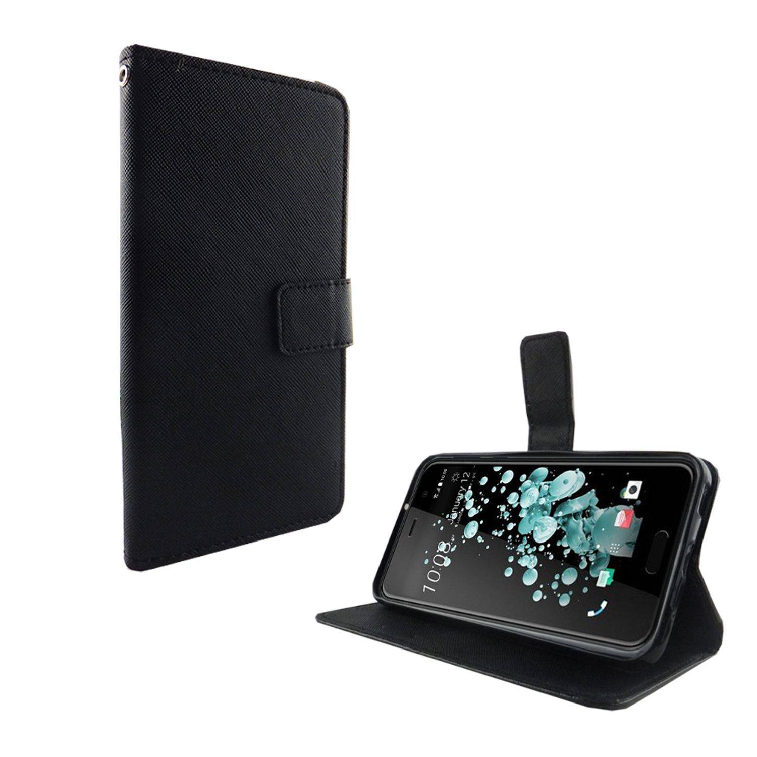 HTC U Play Handyhülle Bookcover Schwarz