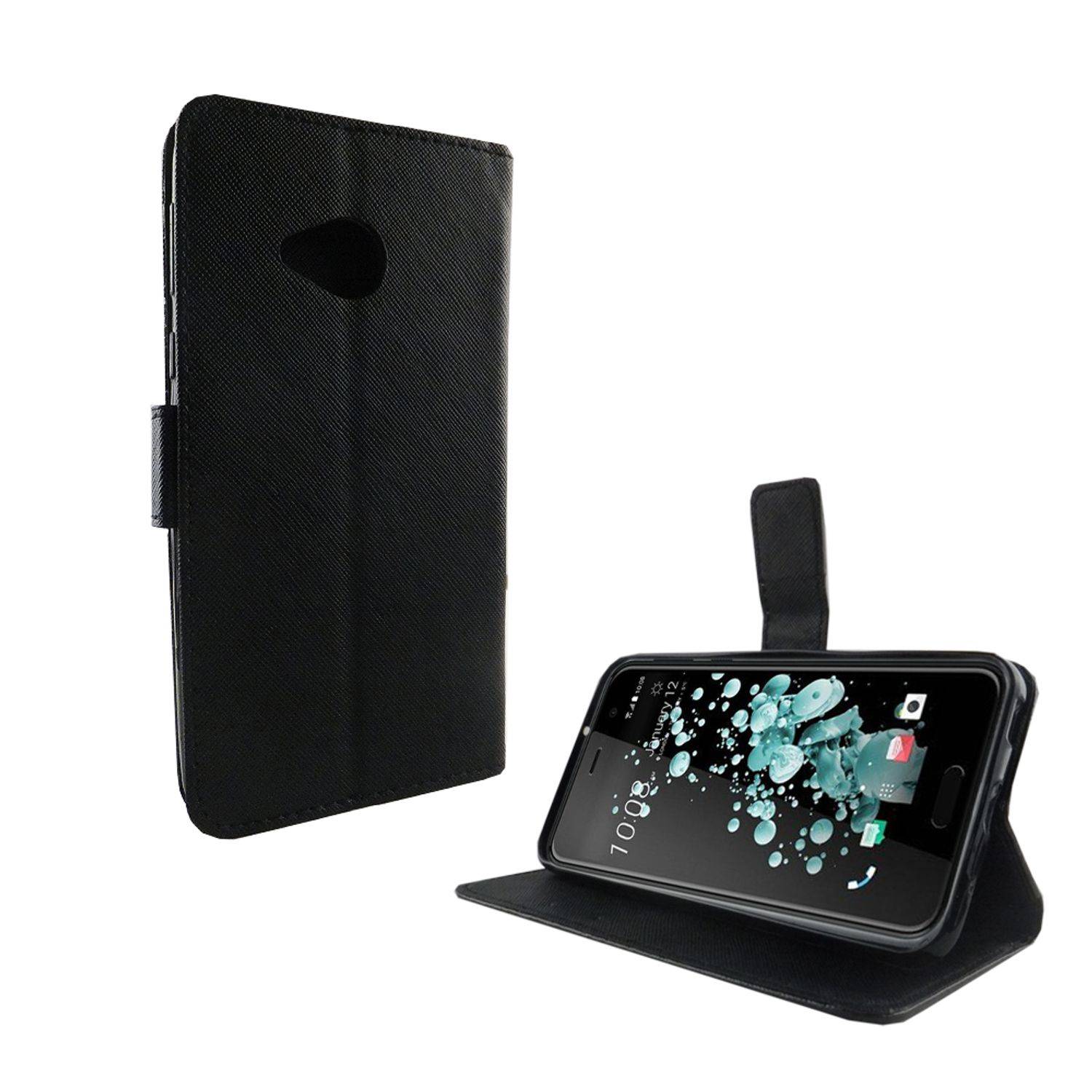 HTC U Play Handyhülle Bookcover Schwarz