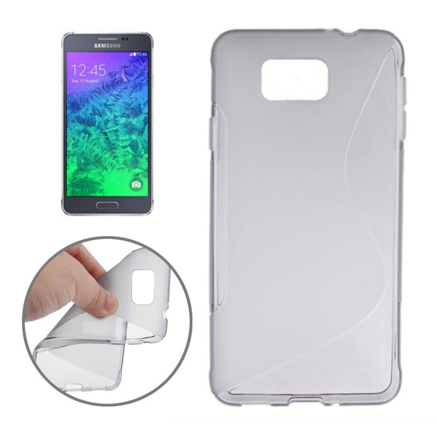 Samsung Galaxy Alpha Handyhülle Backcover Grau