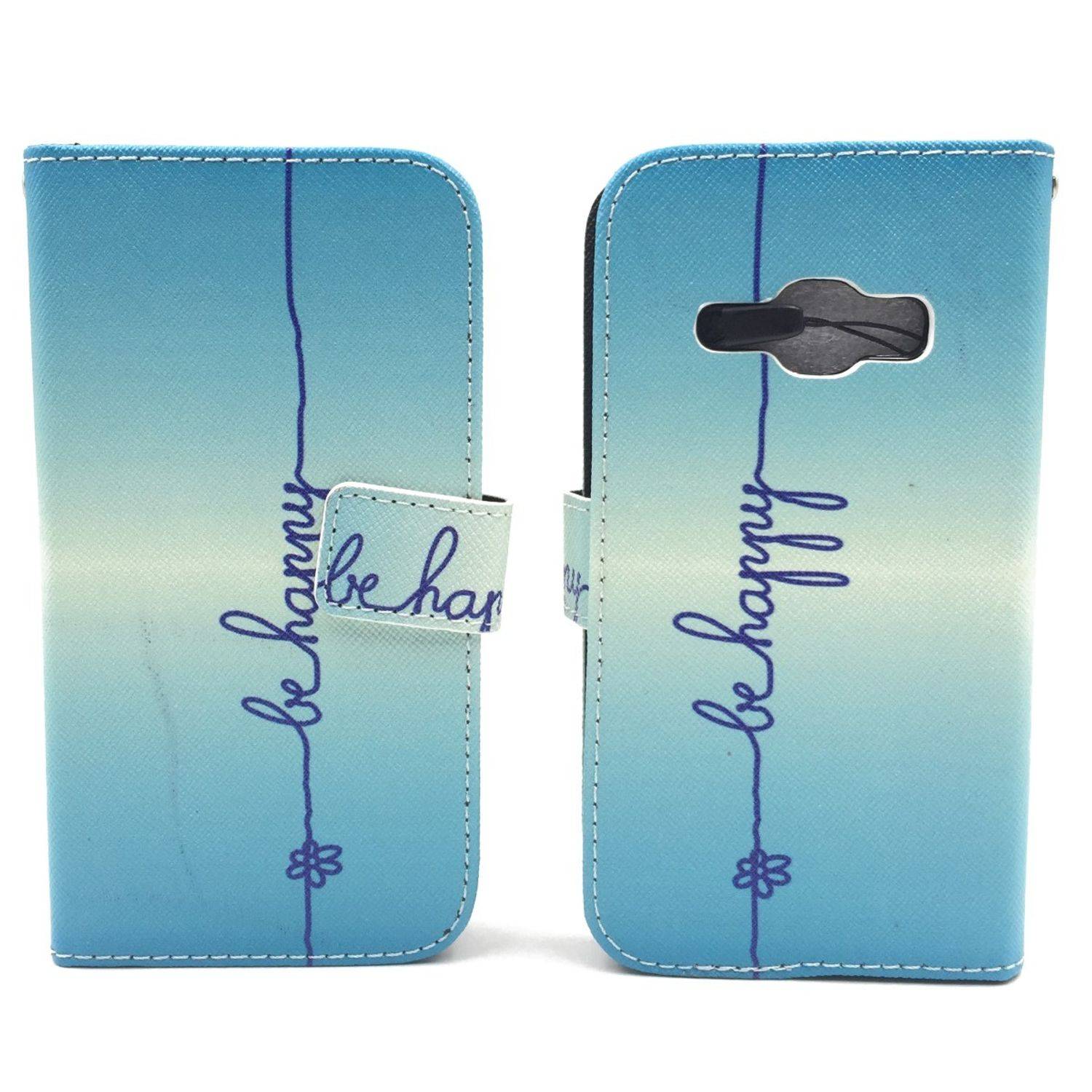 Samsung Galaxy J1 (2016) Handyhülle Bookcover Blau