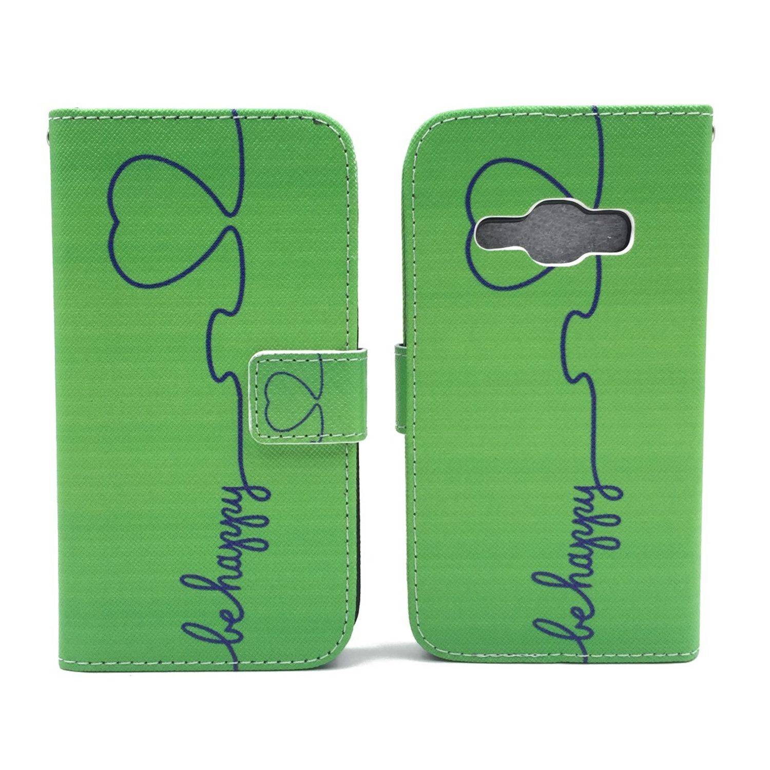 Samsung Galaxy J1 (2016) Handyhülle Bookcover Grün