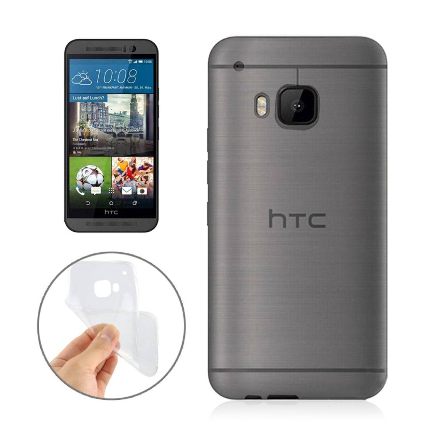 HTC One M9 Handyhülle Ultra Dünn Bumper Backcover Transparent