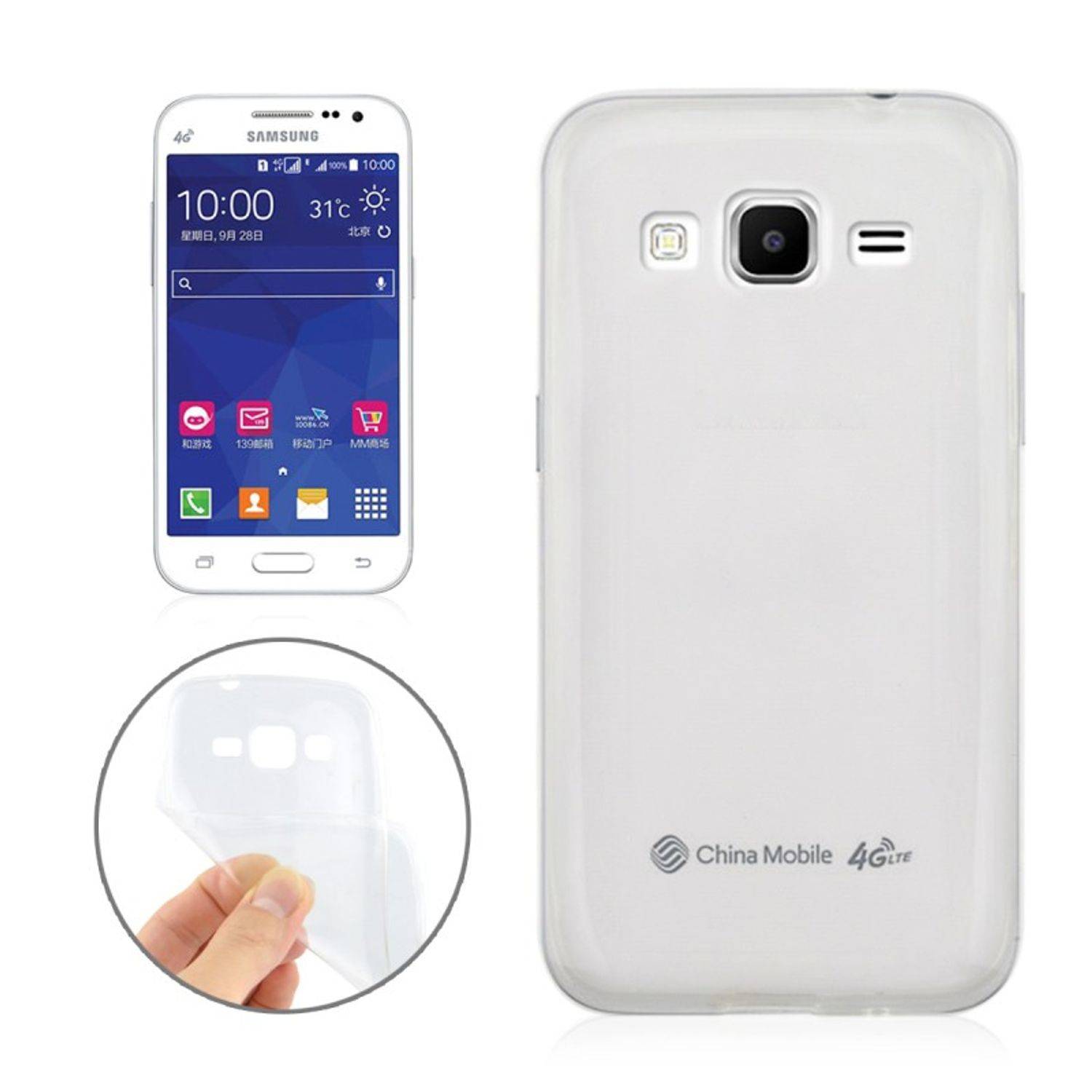 Samsung Galaxy Core Prime Handyhülle Ultra Dünn Bumper Backcover Transparent
