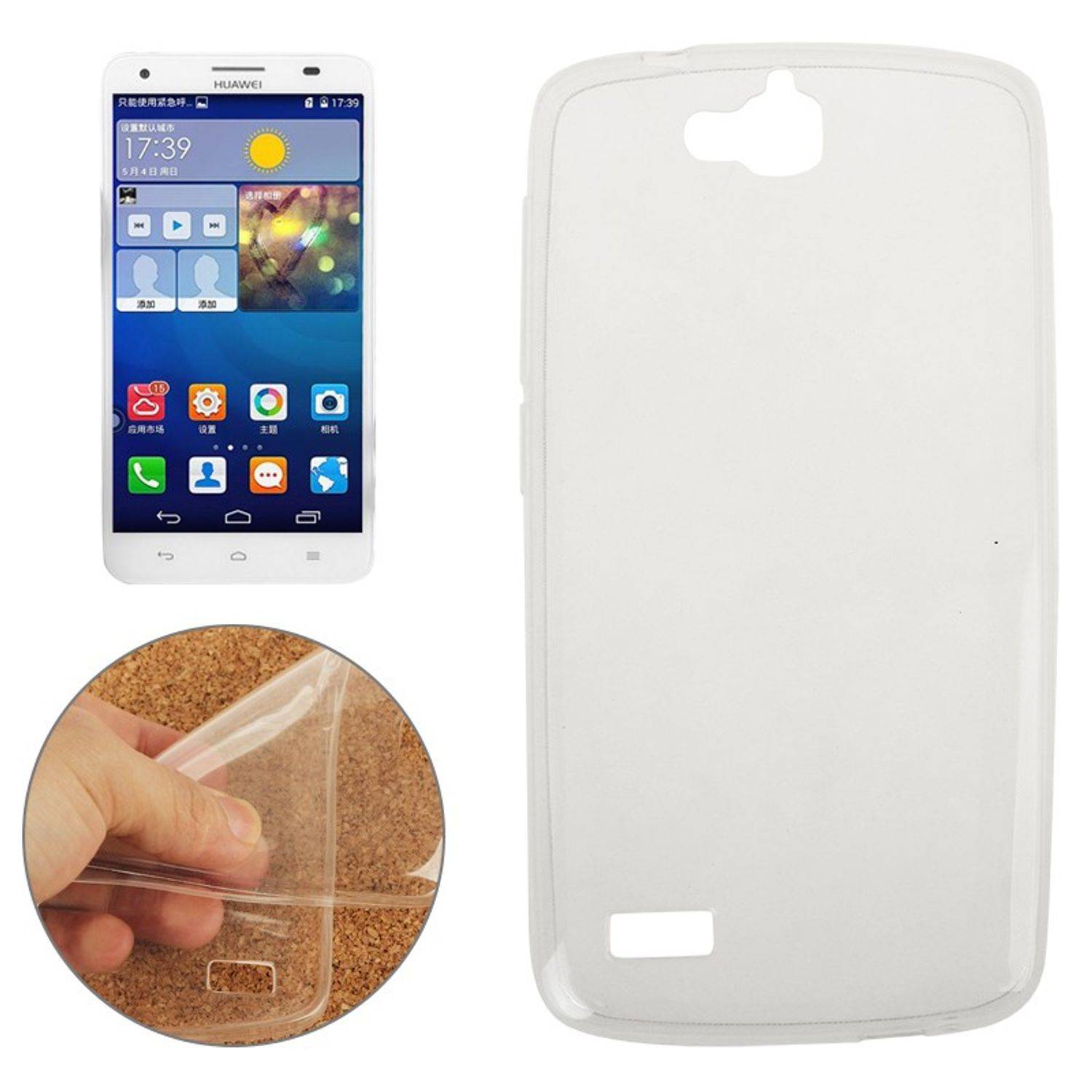 Huawei Honor 3C Handyhülle Ultra Dünn Bumper Backcover Transparent