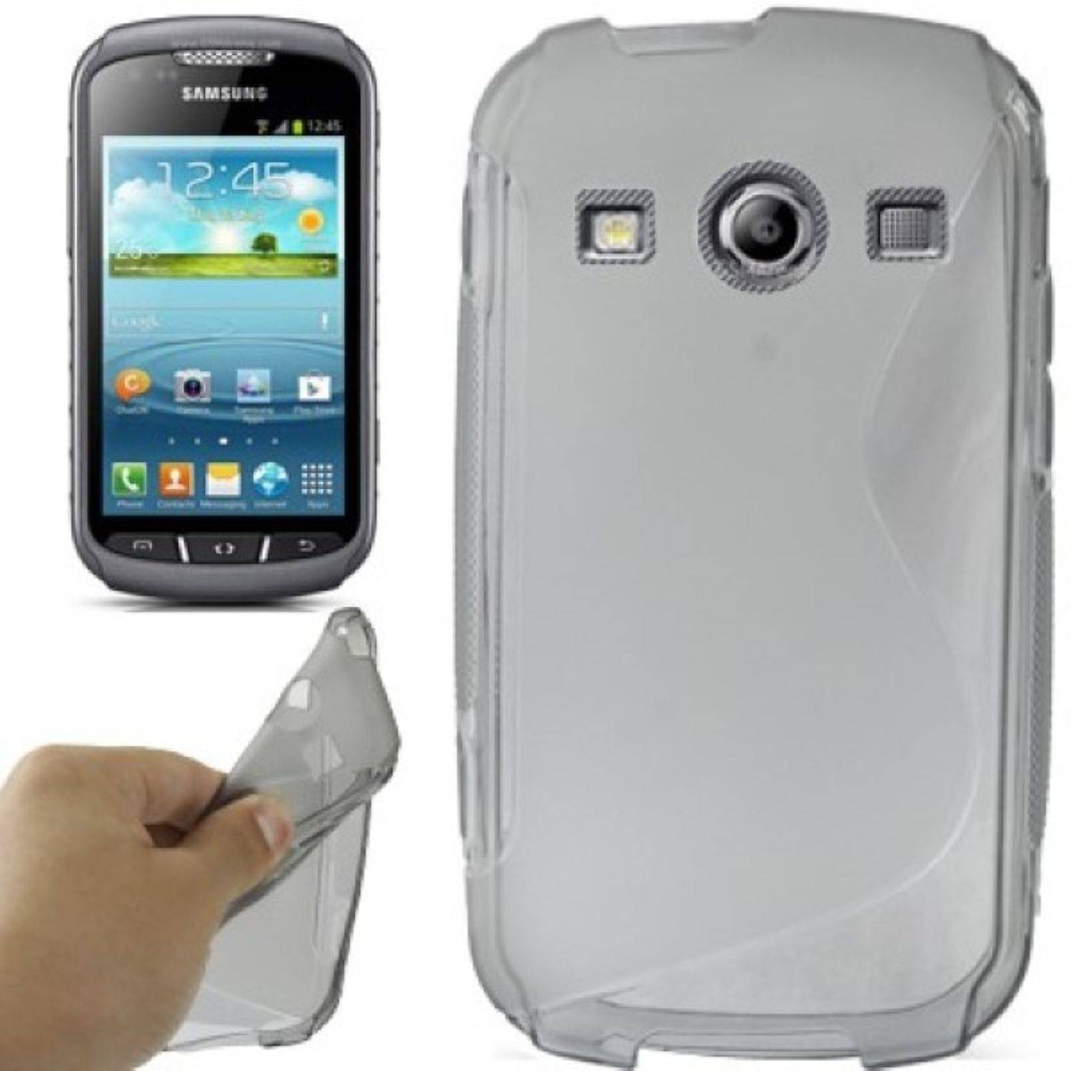 Samsung Xcover2 S7710 Handyhülle Backcover Grau