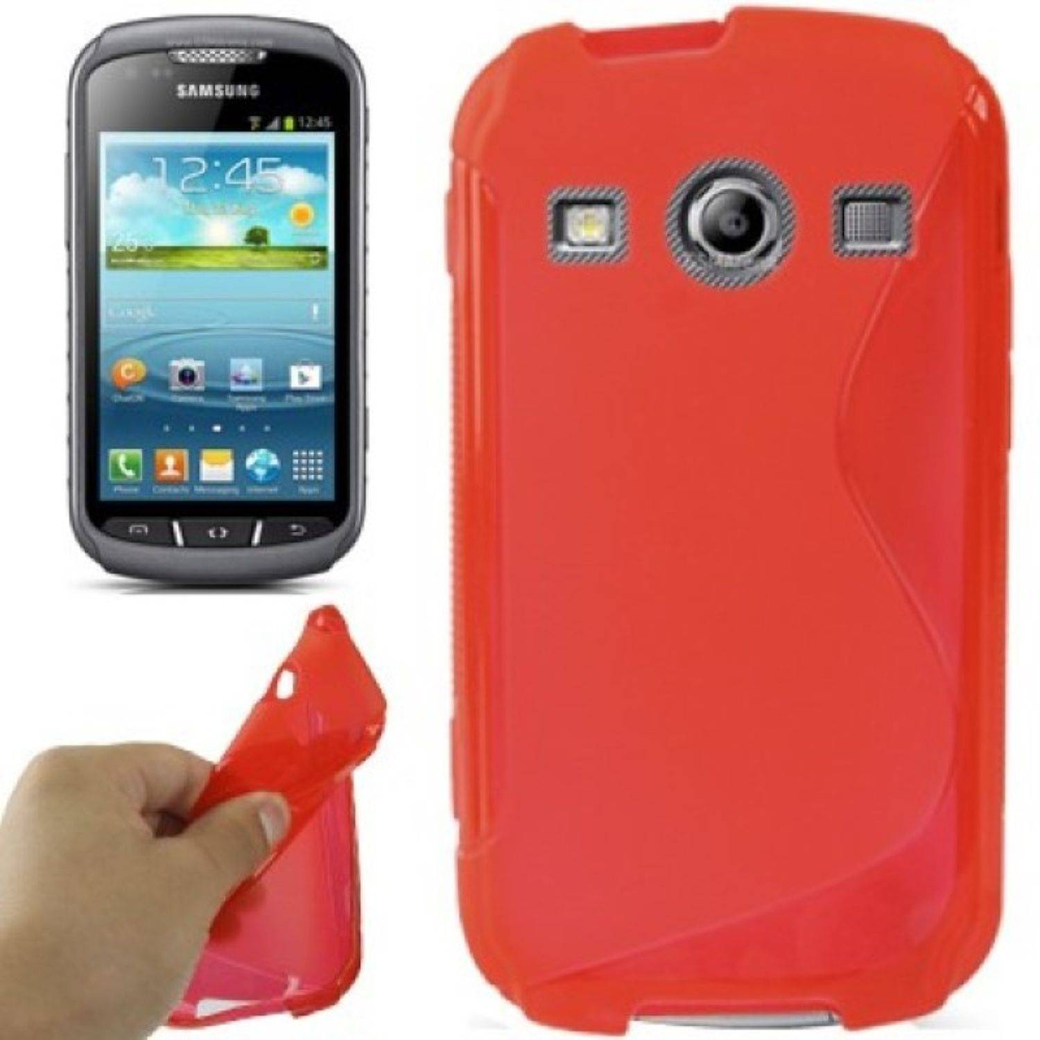 Samsung Xcover2 S7710 Handyhülle Backcover Rot