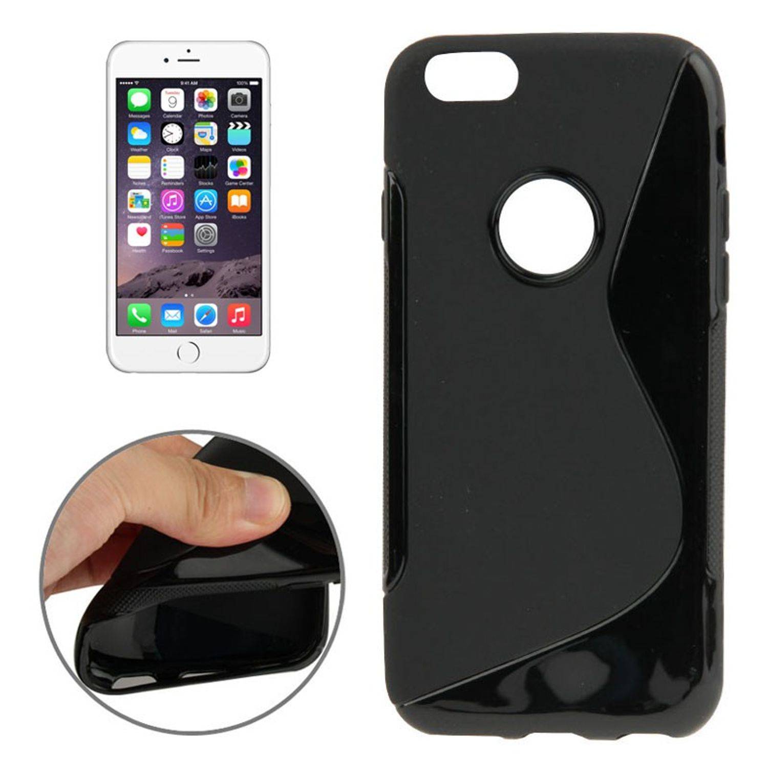 Apple IPhone 6 Plus / 6s Plus Handyhülle Backcover Schwarz