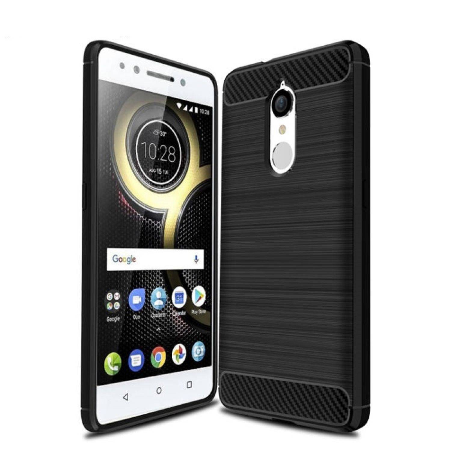 Lenovo K8 Handyhülle Carbon Optik Backcover Schwarz