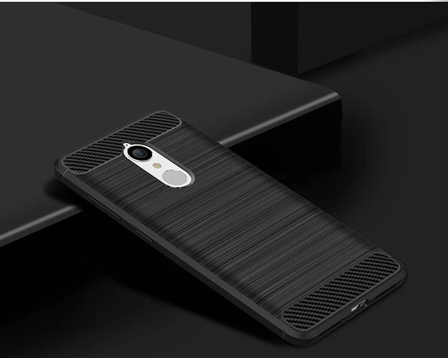 Lenovo K8 Handyhülle Carbon Optik Backcover Schwarz