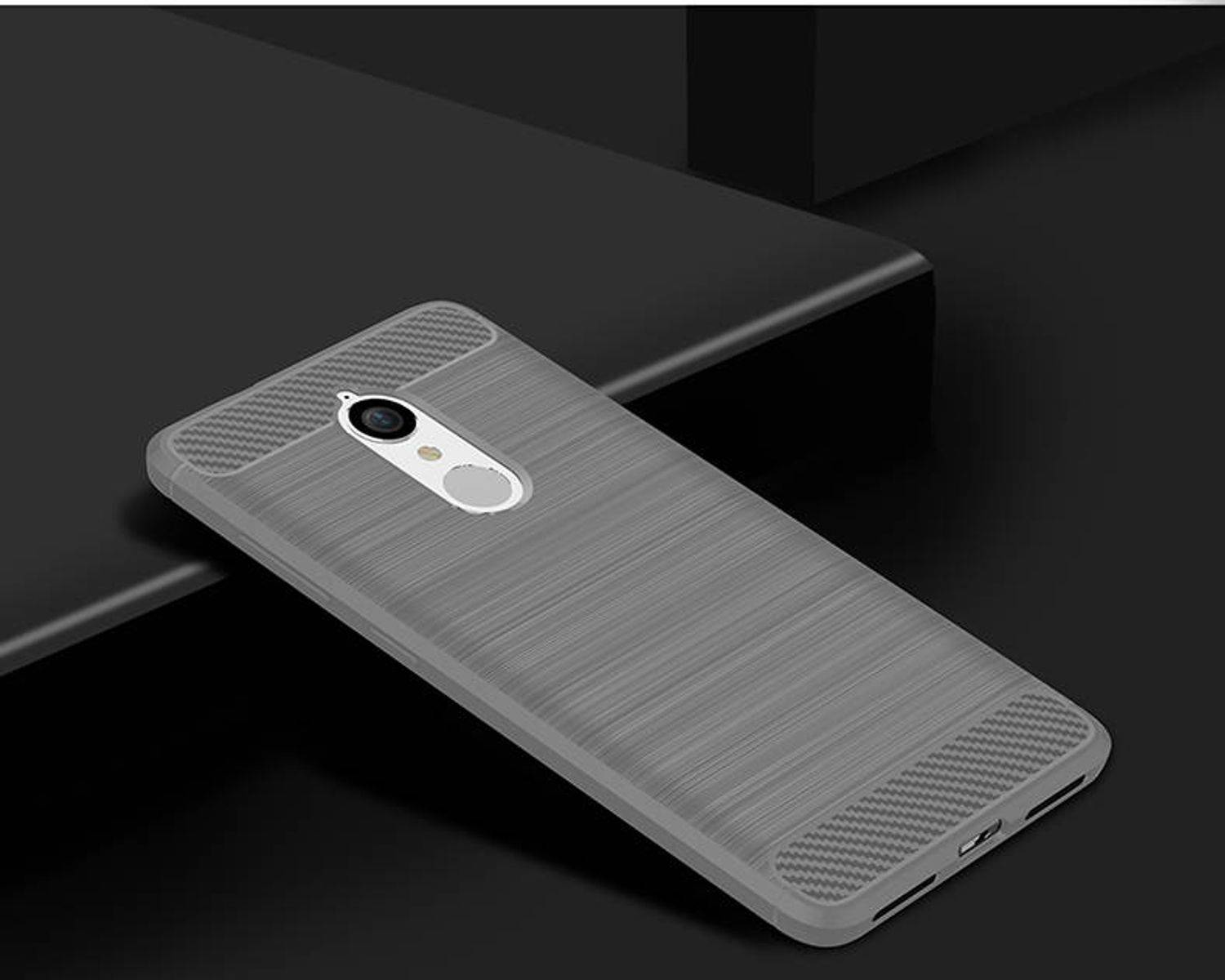 Lenovo K8 Handyhülle Carbon Optik Backcover Grau