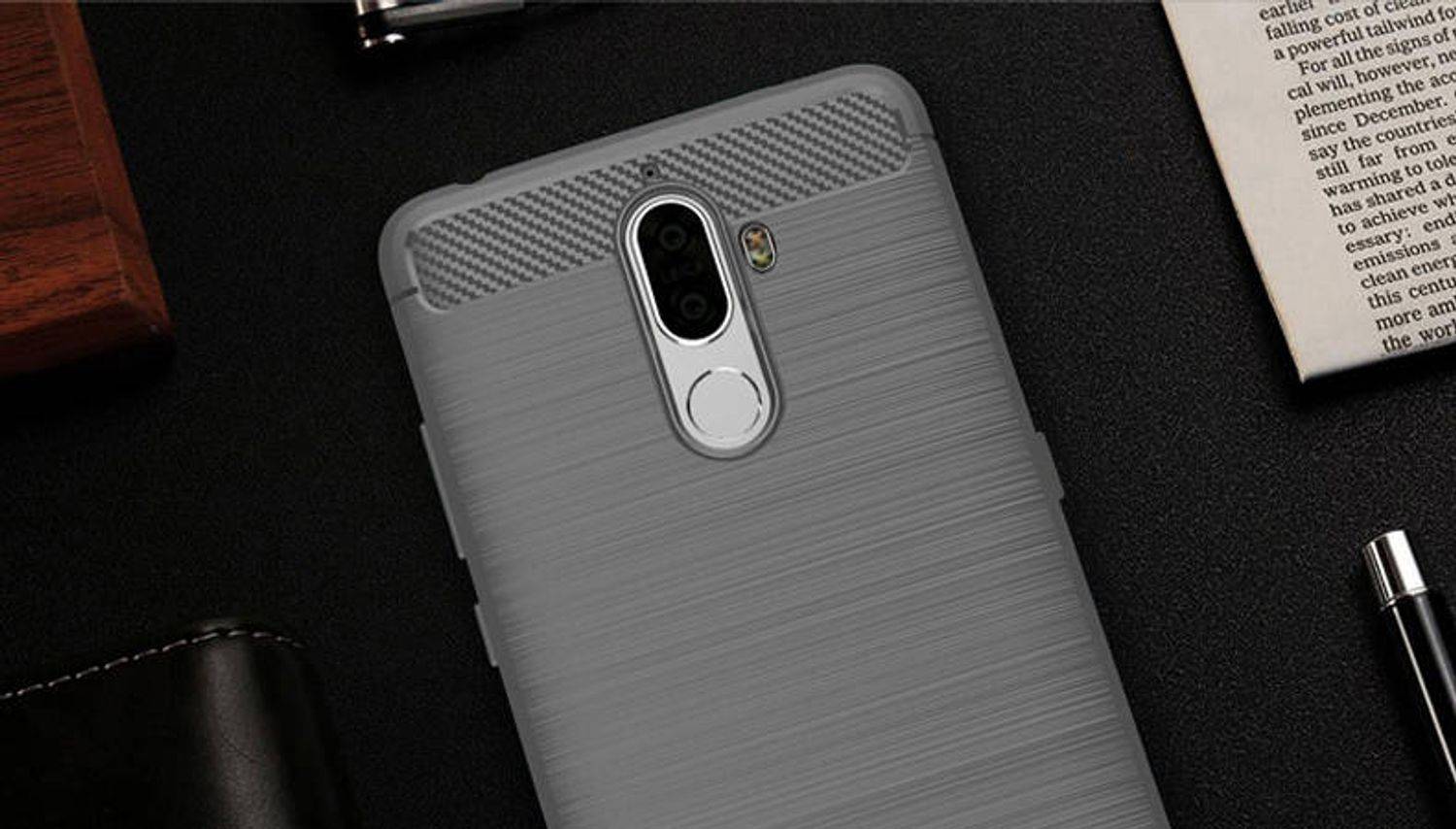 Lenovo K8 Plus Handyhülle Carbon Optik Backcover Grau