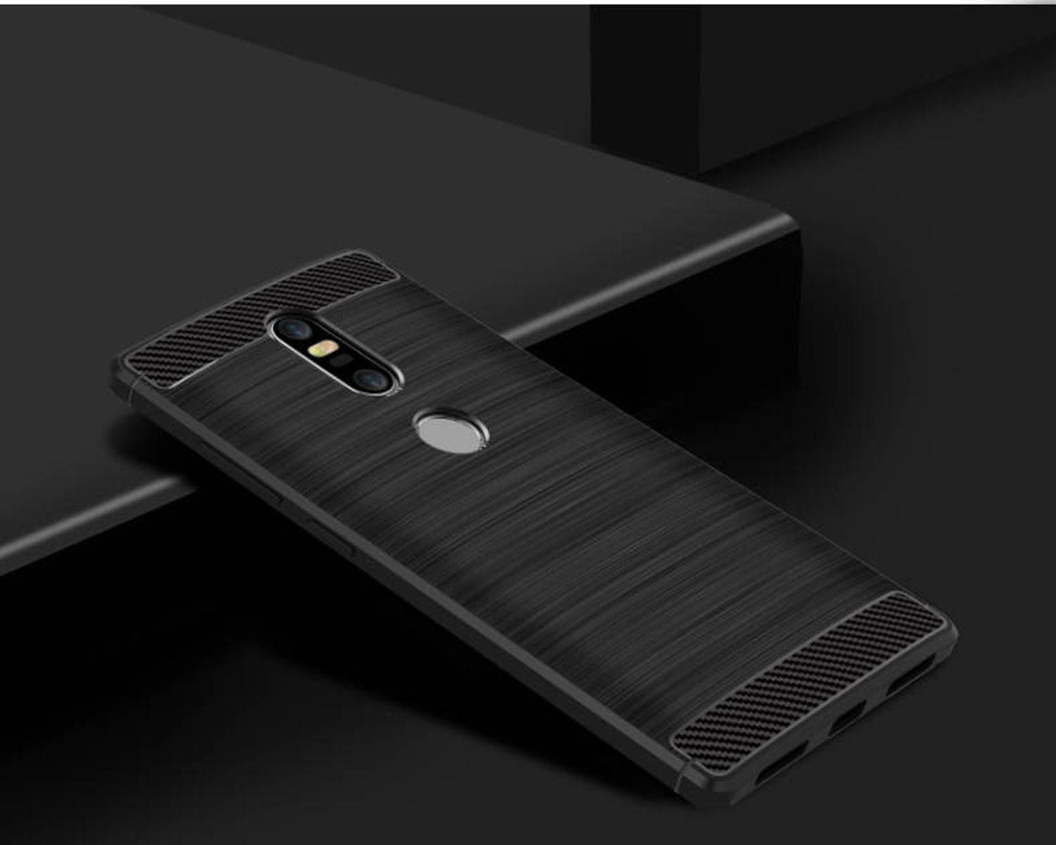 Lenovo Phab2 Plus Handyhülle Carbon Optik Backcover Schwarz